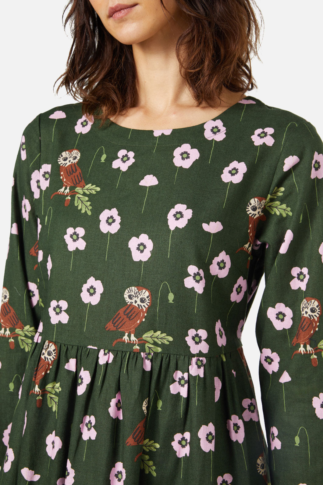 Poppy Owl Mini Dress - Floral Print Short Sleeve Summer Dress for Women | Perfect for Beach Vacation, Date Night & Casual Outings