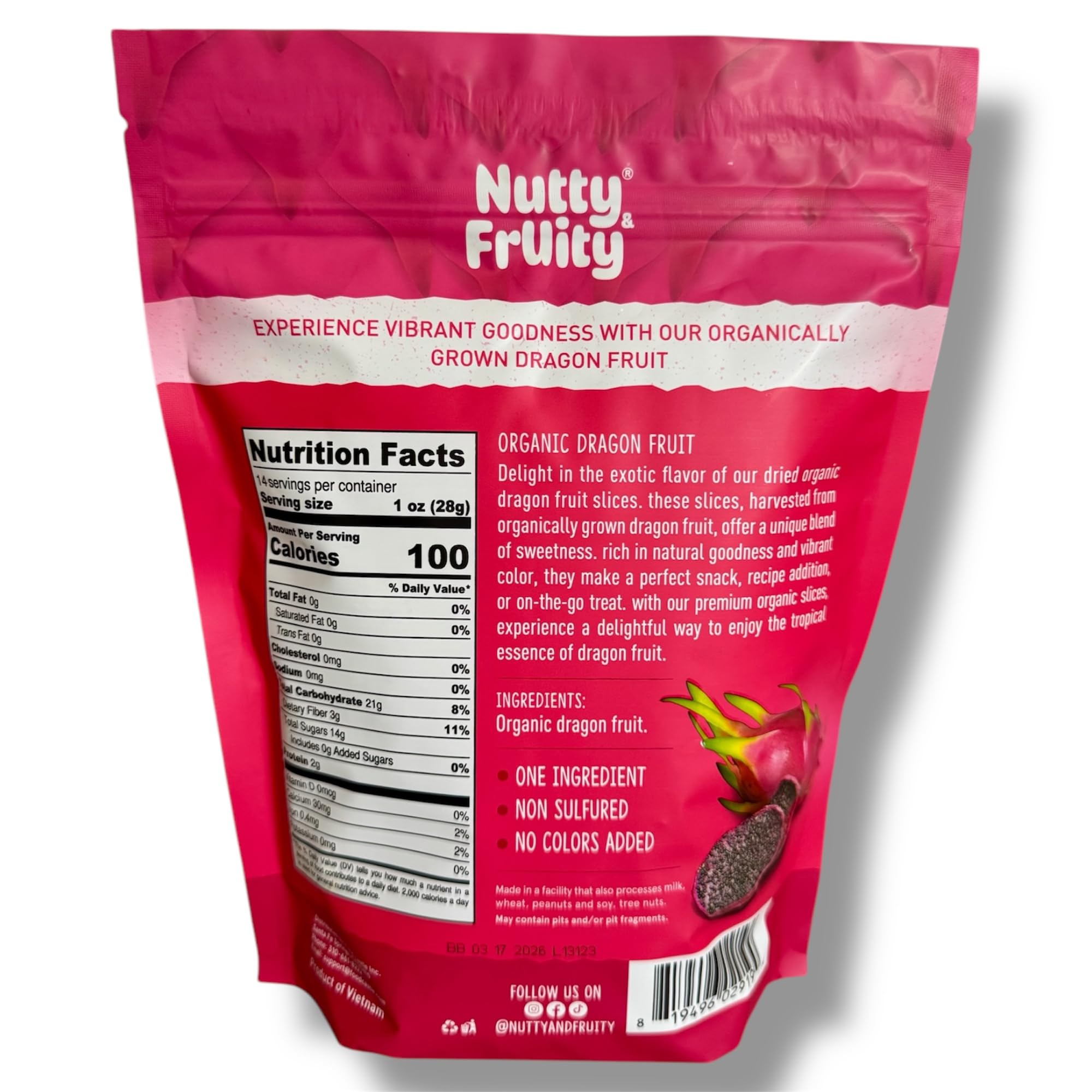 Organic Dragon Fruit - Nutty & Fruity Flavor | Fresh Exotic Superfood for Smoothies, Salads & Healthy Snacks | USDA Certified | Non-GMO | Gluten-Free