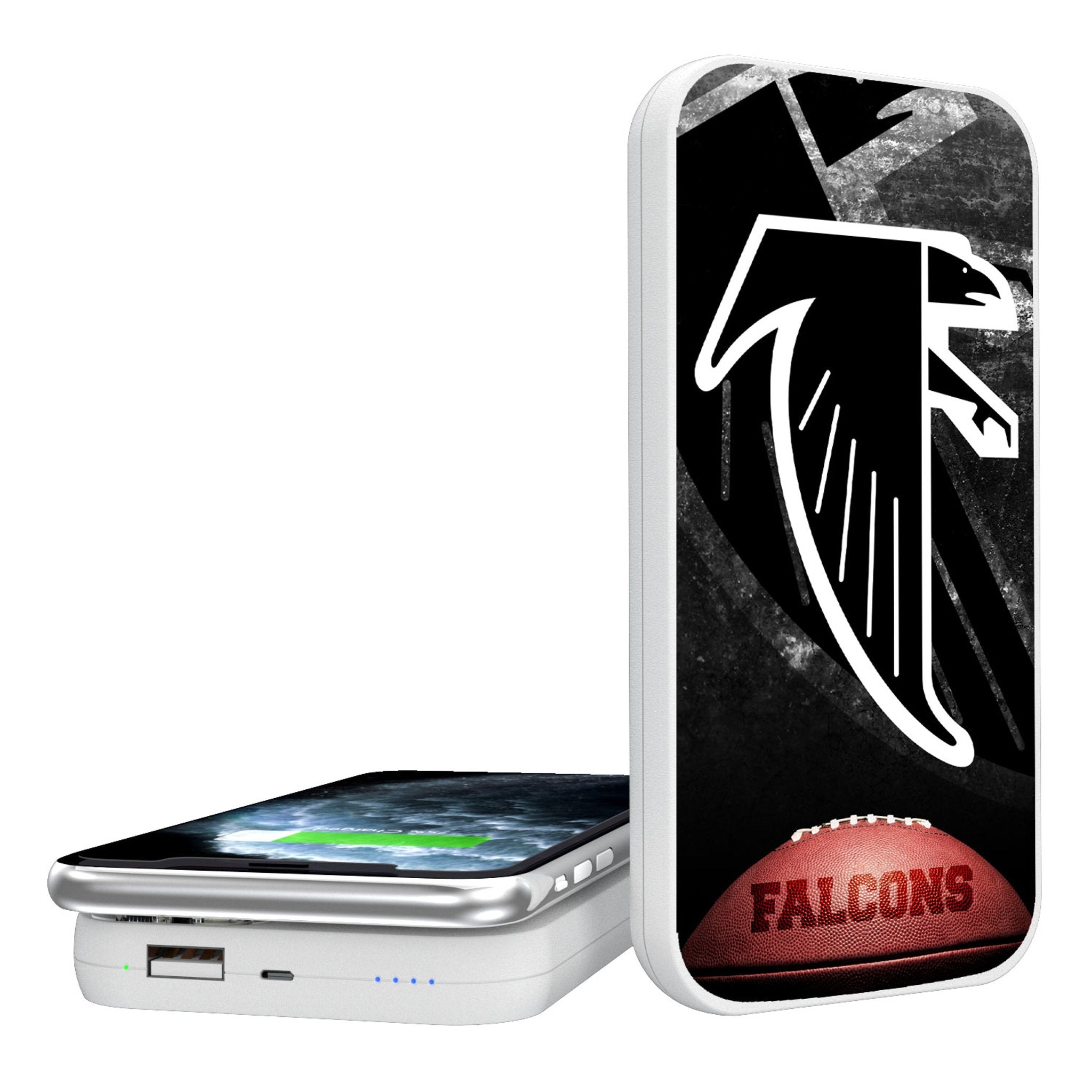 Atlanta Falcons NFL Team Logo 5000mAh Portable Wireless Charger Power Bank - Perfect for Travel, Office & Game Day Accessories