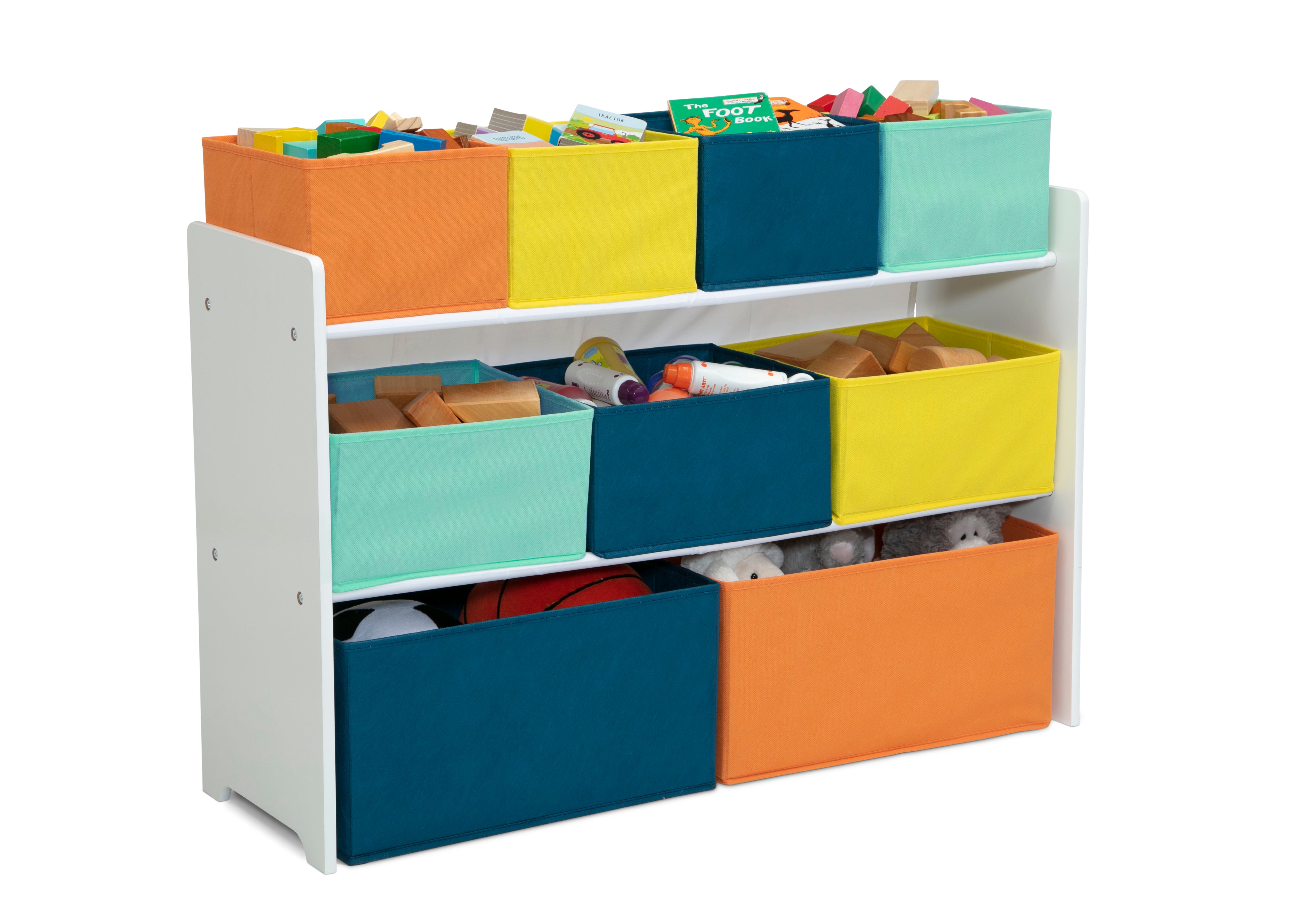 Deluxe Multi Bin Toy Organizer with Storage Bins - Kids Room Organization Solution for Toys, Books & Crafts - Perfect for Playrooms, Daycares & Home Storage