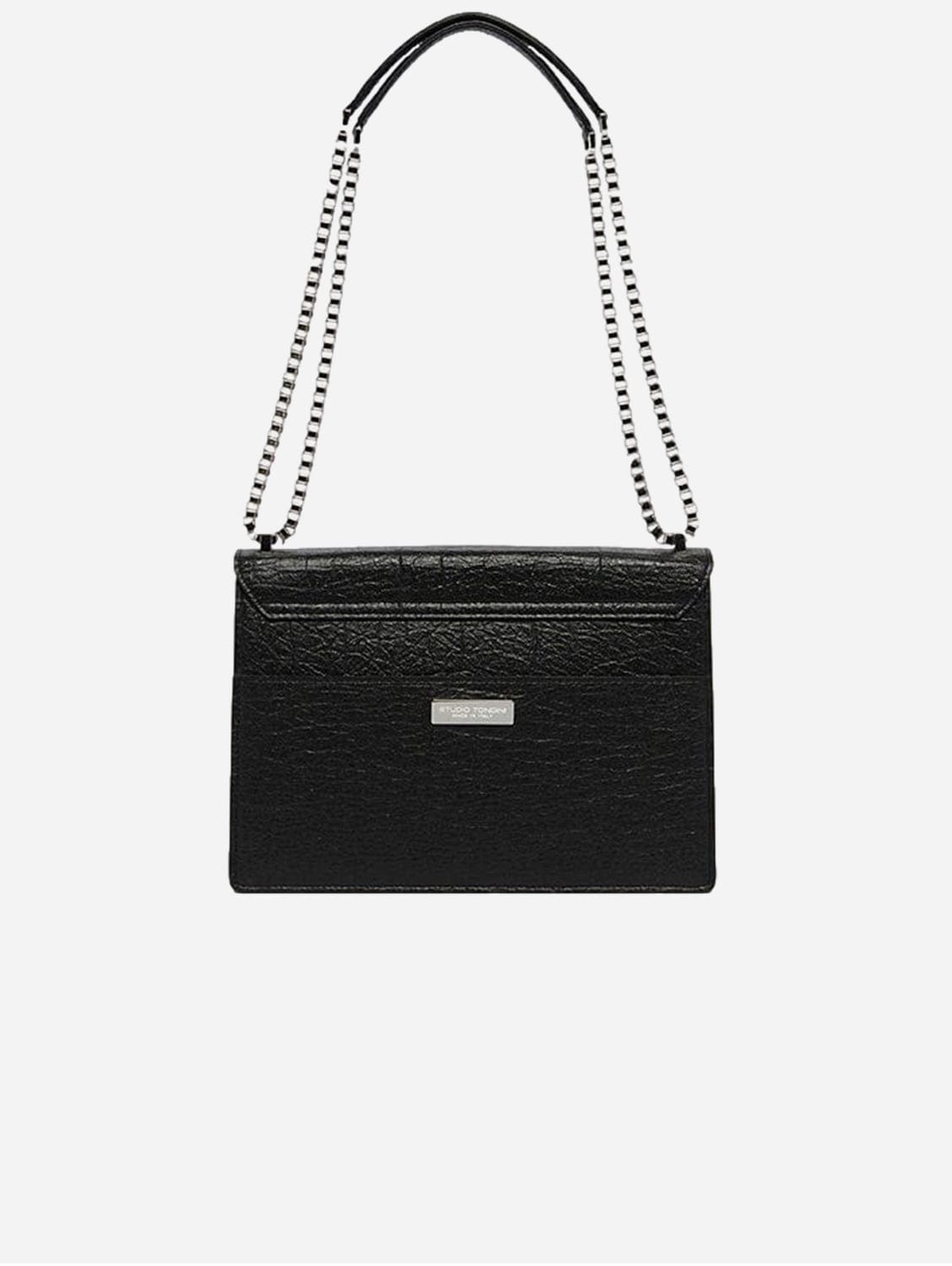 The Cristiana Pinatex® Vegan Shoulder Bag - Eco-Friendly Black Metallic Crossbody Purse for Women | Perfect for Work, Travel & Everyday Use