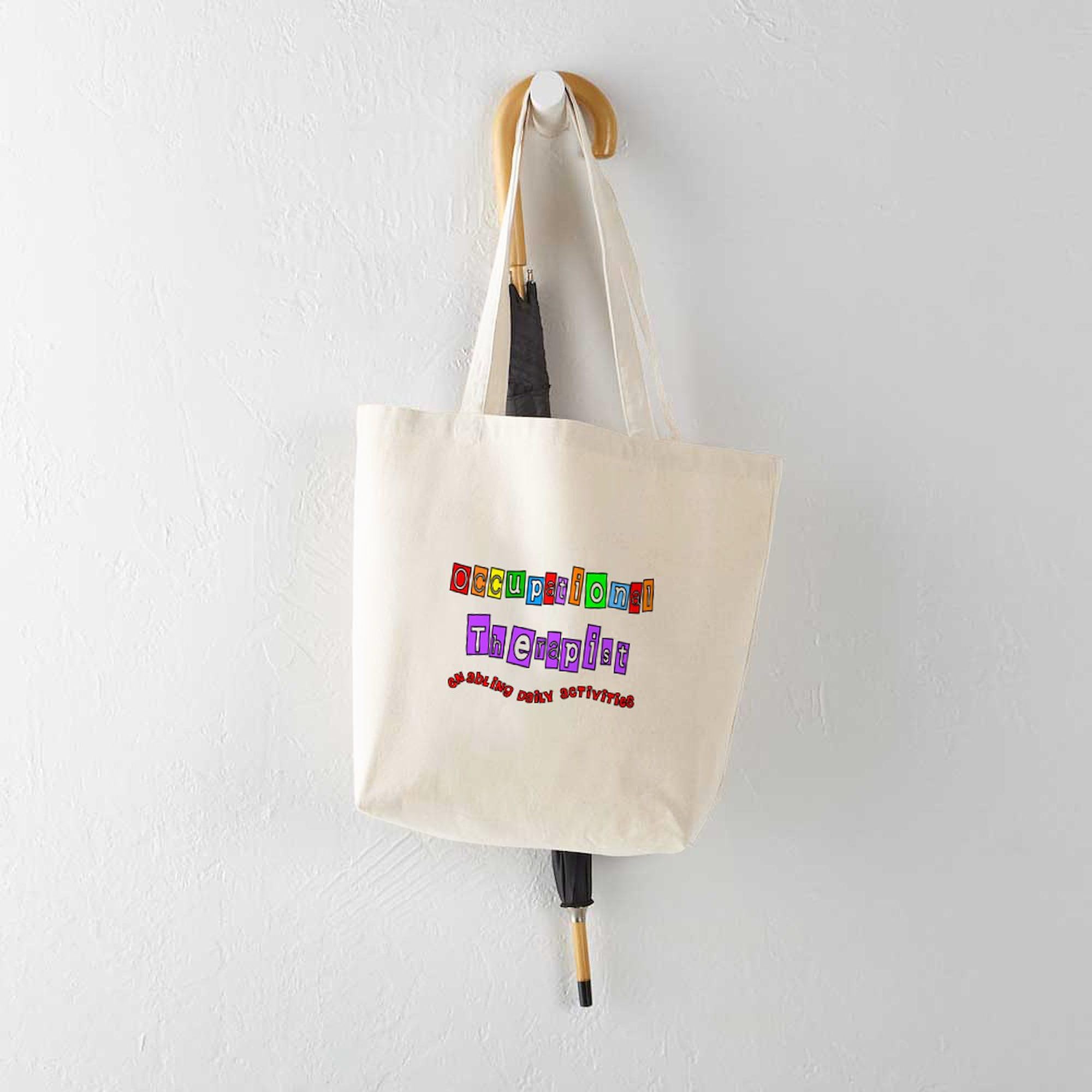 Occupational Therapy Tote Bag - Natural Canvas Reusable Shopping Bag for Therapists & Students - Perfect for Work, School & Grocery Shopping