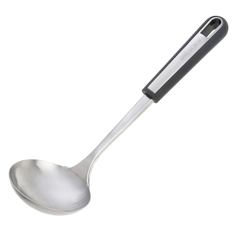 Premium Stainless Steel Soup Ladle - 12 Inch Kitchen Serving Spoon with Ergonomic Handle - Ideal for Soup, Stew, Gravy & Pasta Serving at Home or Restaurant