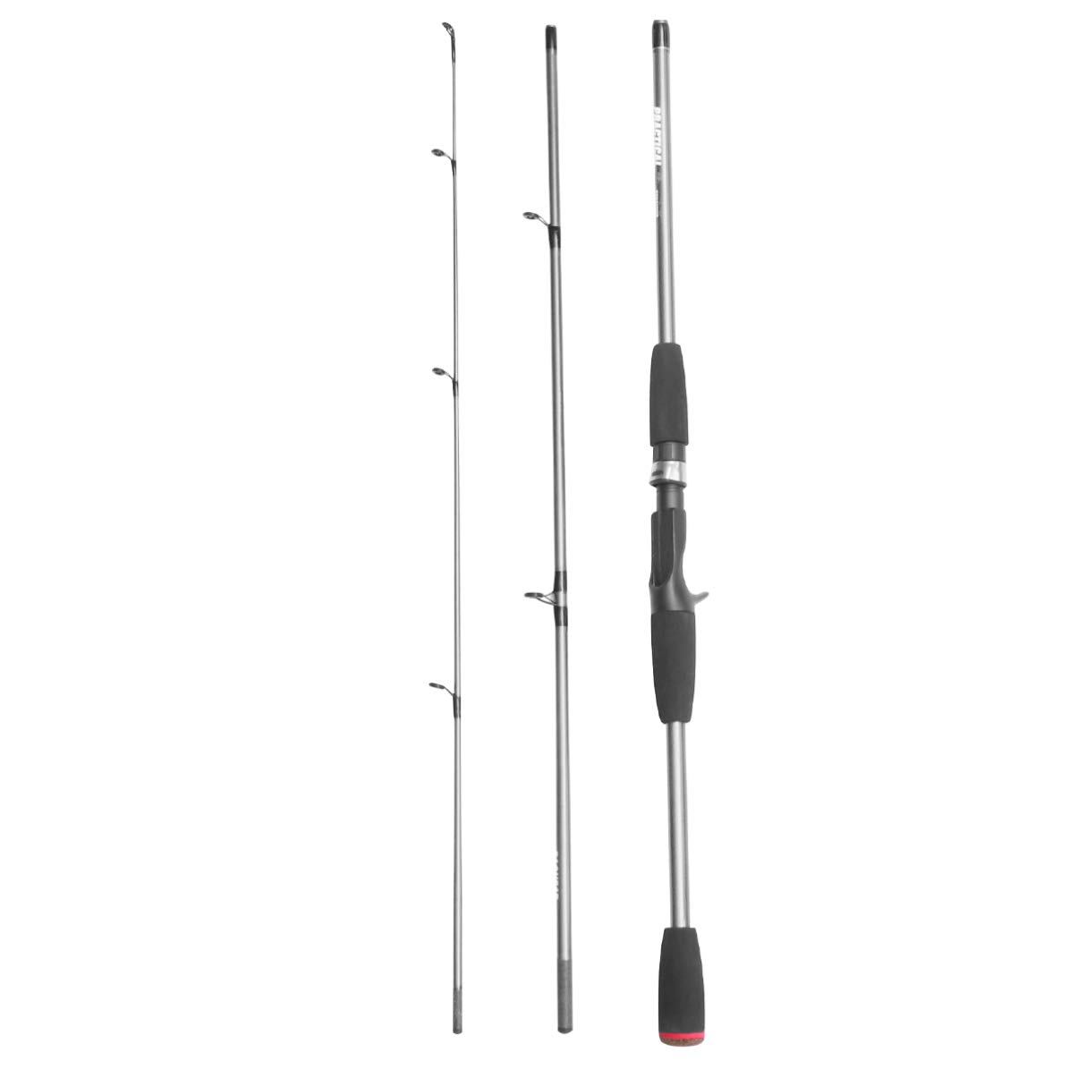 BESPORTBLE 3-Section Telescopic Fishing Rod - 1.8m Lightweight Spinning Rod for Saltwater & Freshwater Fishing - Portable Travel Fishing Pole (Silver) | Ideal for Beach, Boat, Camping & Outdoor Adventures
