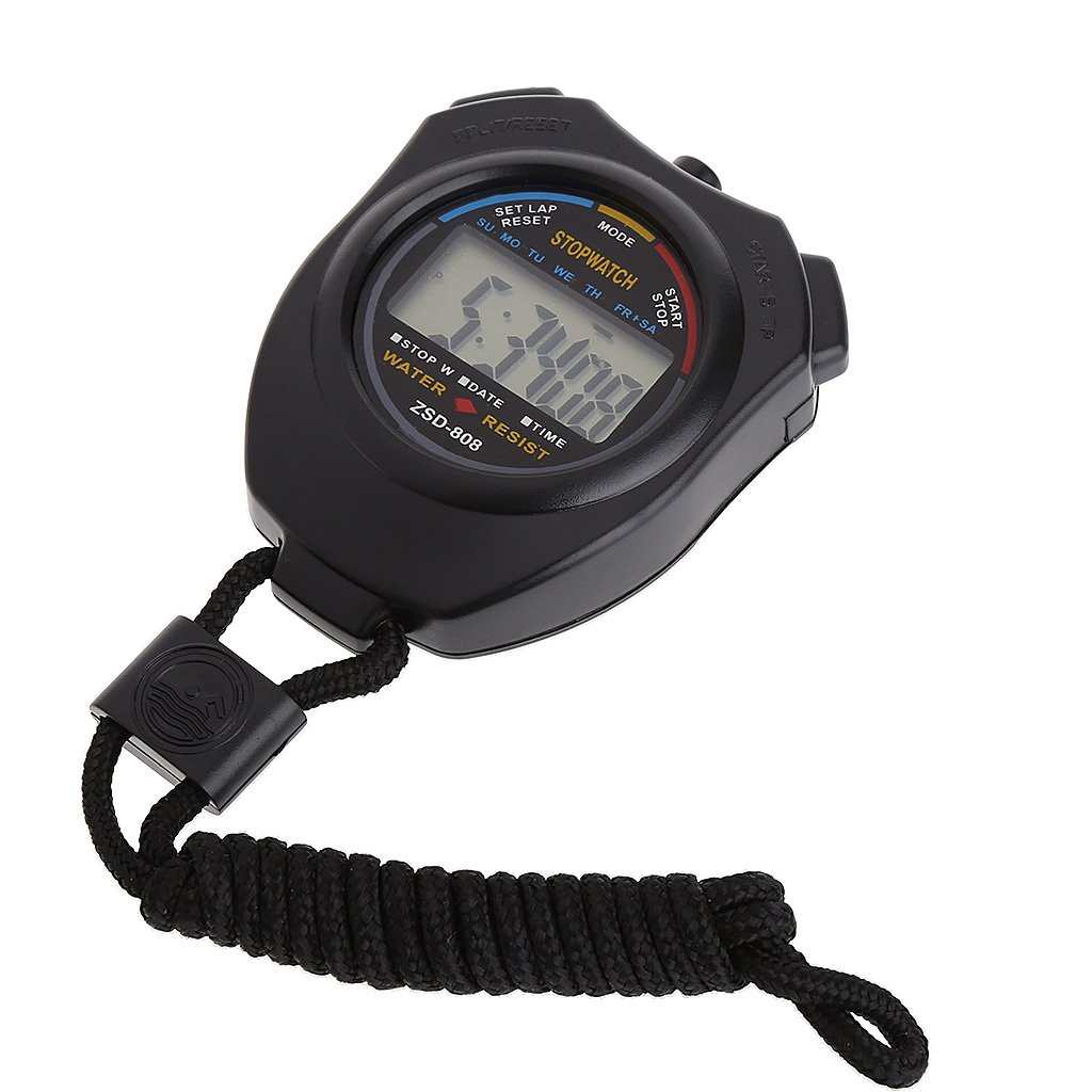 HELYZQ Digital Stopwatch with LCD Display - Sports Timer, Chronograph, and Countdown Timer with Adjustable Strap - Perfect for Track & Field, Swimming, and Fitness Training
