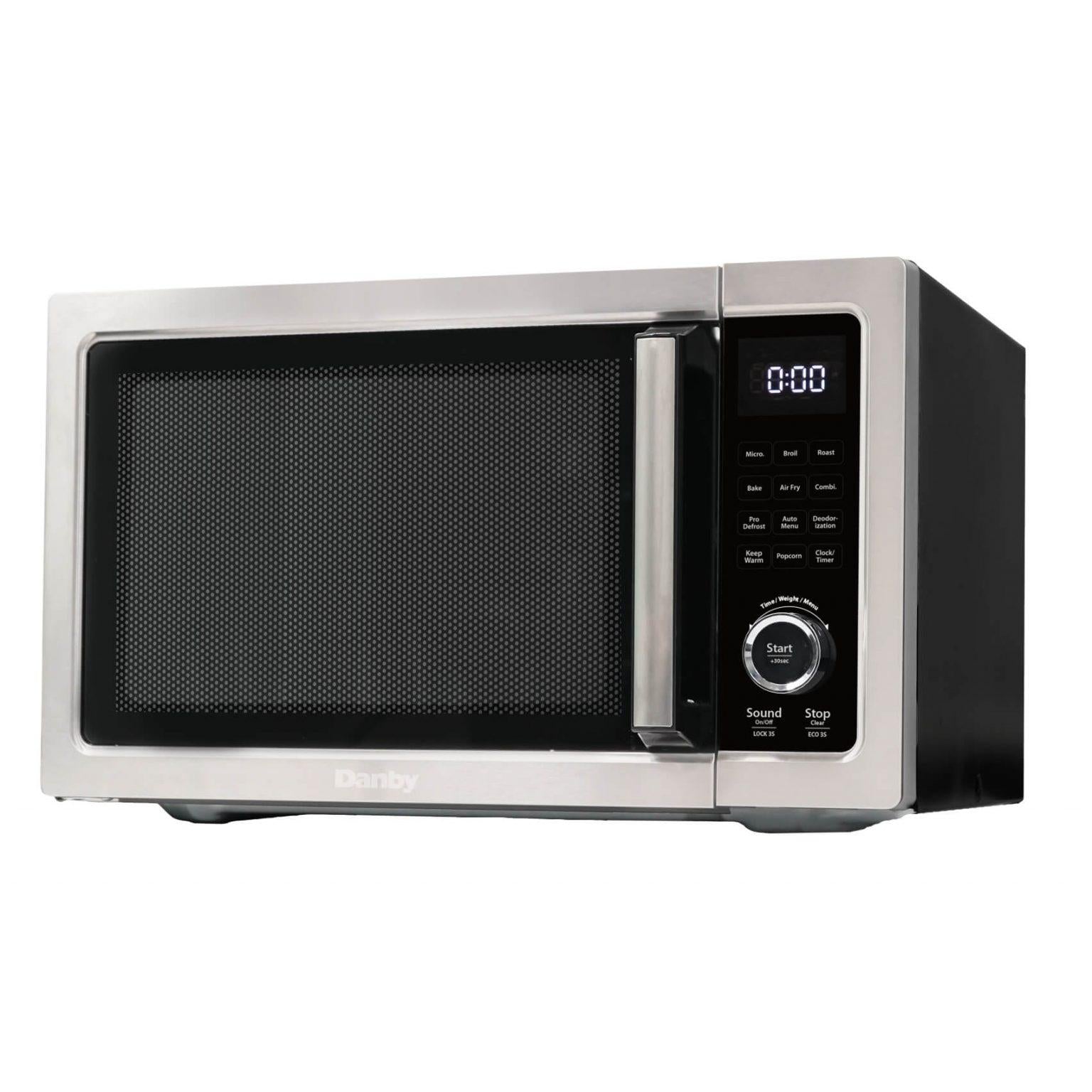 Danby 1.0 Cu. Ft. Countertop Microwave with Air Fryer - DDMW1060BSS Stainless Steel | Compact Space-Saving Design for Small Kitchens, Dorms & Offices