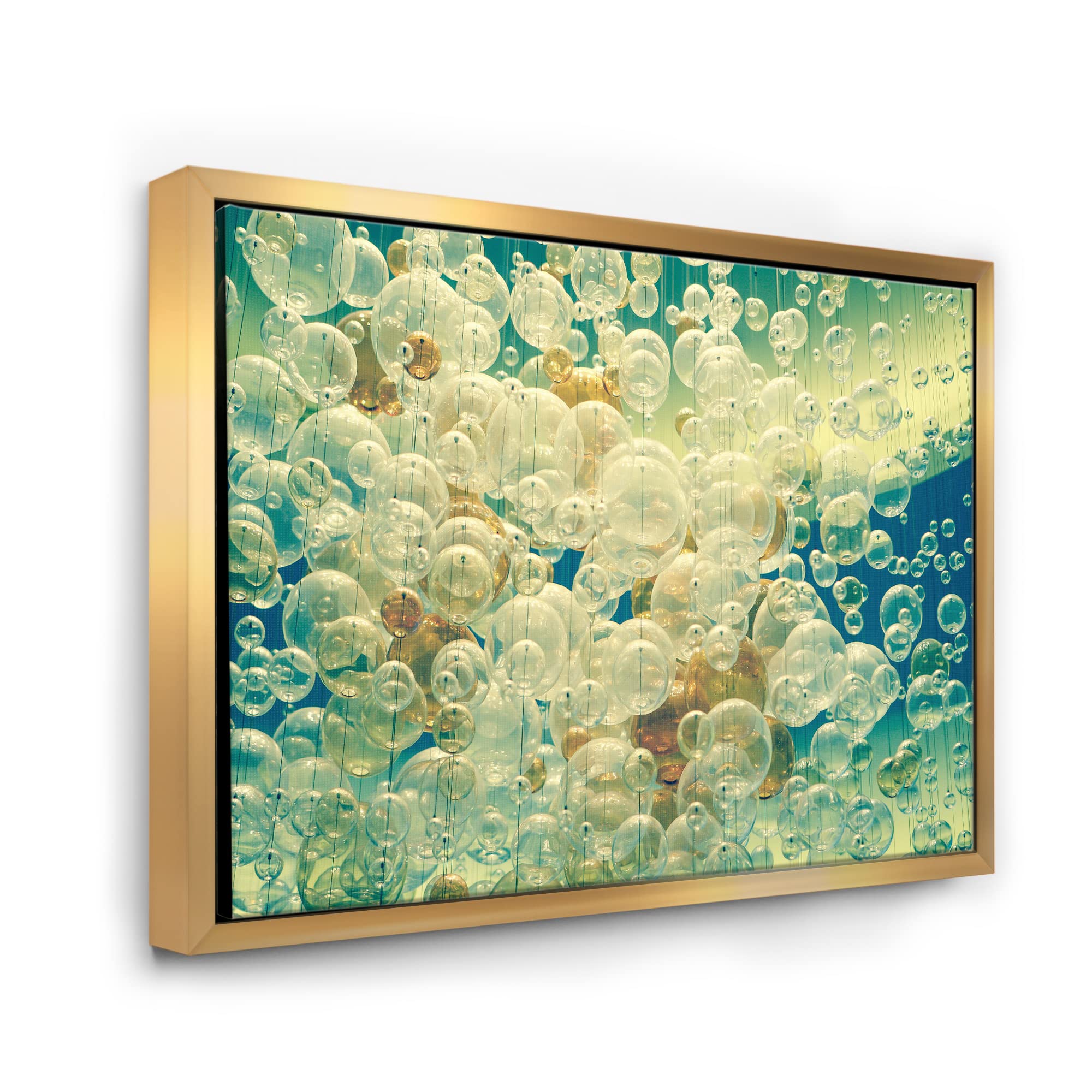 DesignQ Abstract Chandelier Ball Modern Framed Canvas Wall Art Print - Perfect for Living Room, Bedroom & Office Decor
