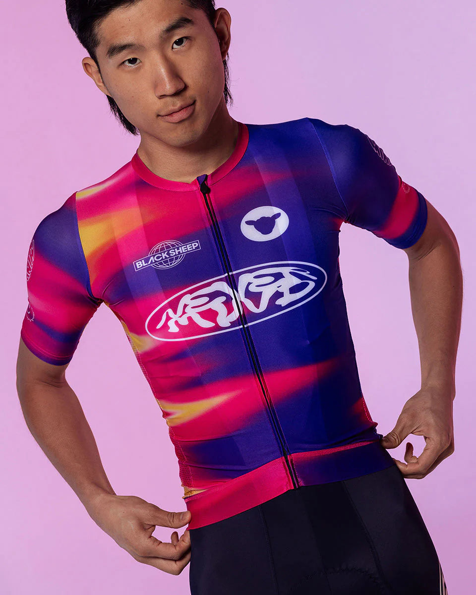 Black Sheep Men's Team SS Jersey - Breathable & Lightweight Performance Shirt for Cycling, Running & Gym Workouts