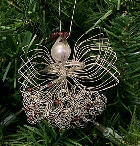 Silver Guardian Angel Ornament with Amethyst - February Birthstone Gift for Home Decor