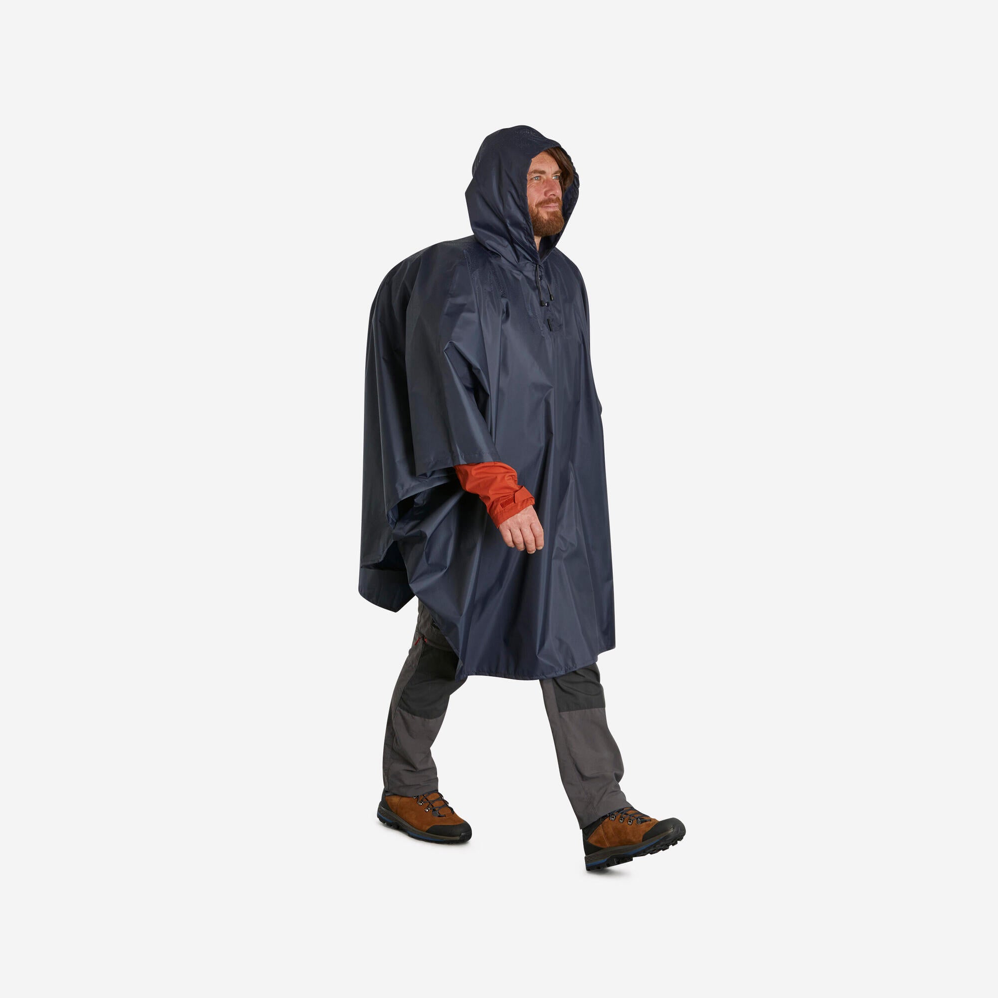 Forclaz MT100 Waterproof Rain Poncho - Lightweight & Compact 30L Packable Hiking Gear for Outdoor Camping & Travel