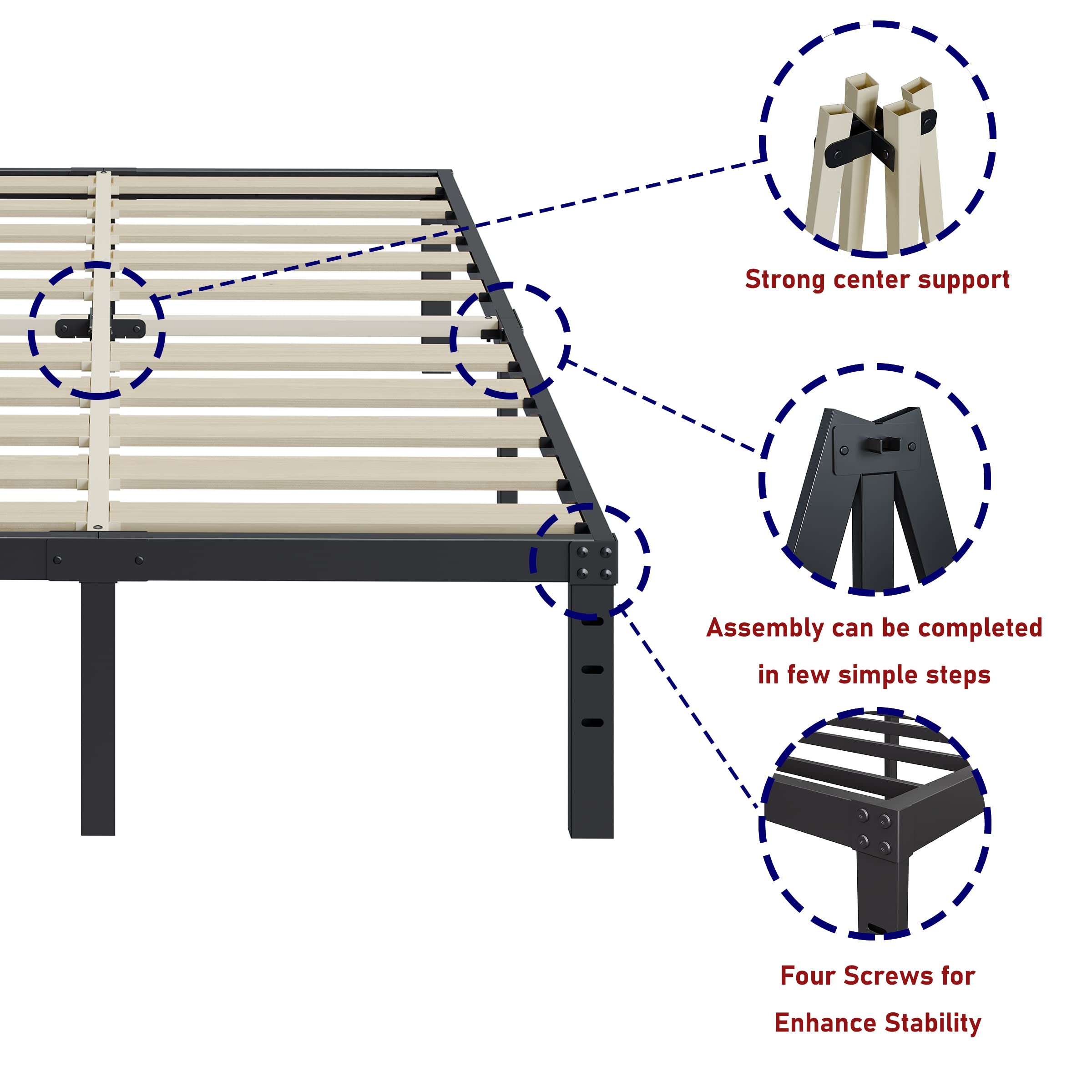 ZIYOO Full Size Bed Frame - 14