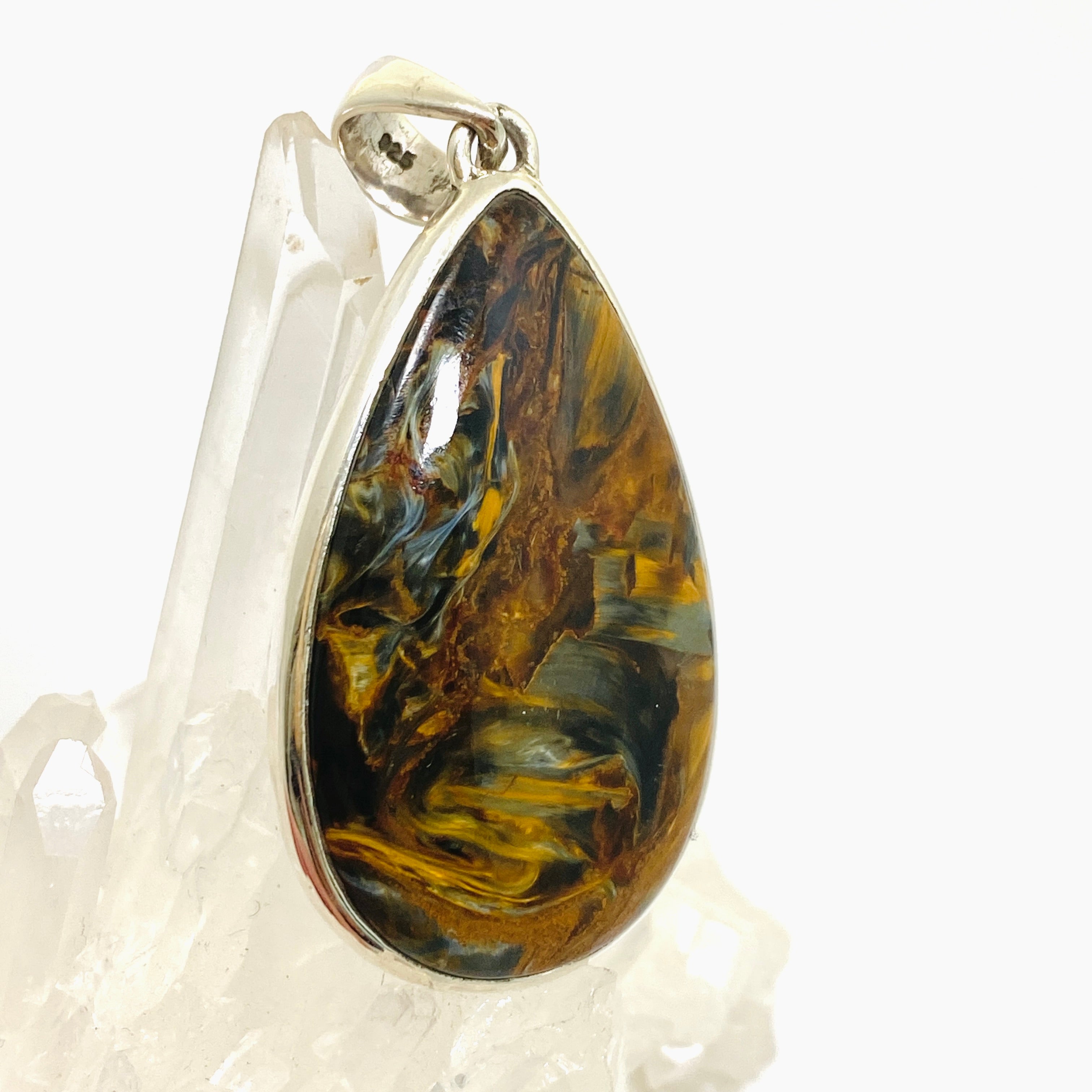 Natural Pietersite Teardrop Cabochon Pendant - PPGJ1064 | Handmade Gemstone Jewelry for Women | Perfect for Boho Fashion & Spiritual Healing