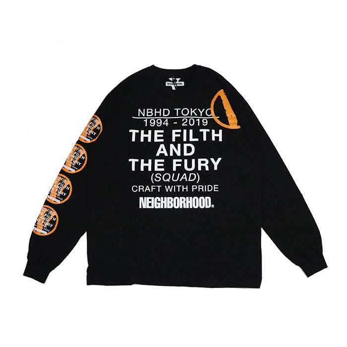 NEIGHBORHOOD X VLONE Long Sleeve T-Shirt for Men - Black Cotton Streetwear Tee - Perfect for Casual Wear, Street Style & Urban Fashion