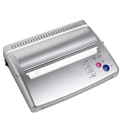 Scenstar Pro Tattoo Stencil Printer Transfer Machine - Portable Silver Thermal Tattoo Kit Copier with 5 Function Buttons for Permanent & Temporary Tattoos - Ideal for Tattoo Artists, Studios & DIY Body Art Enthusiasts
