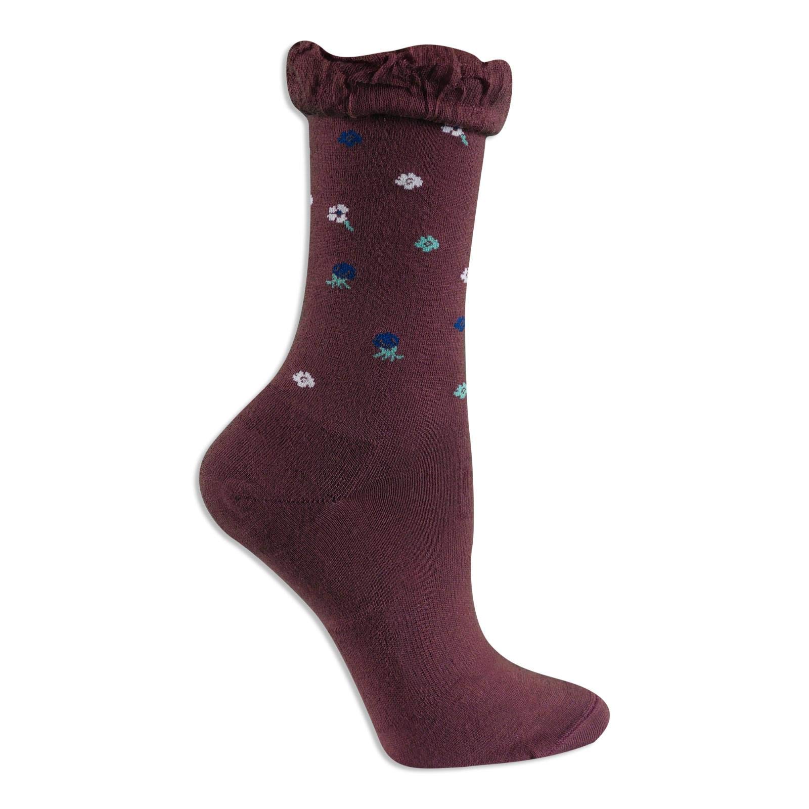 Dr. Scholl's Women's Original Collection Casual Floral Crew Socks - Comfortable Everyday Wear for Work, Home & Relaxation