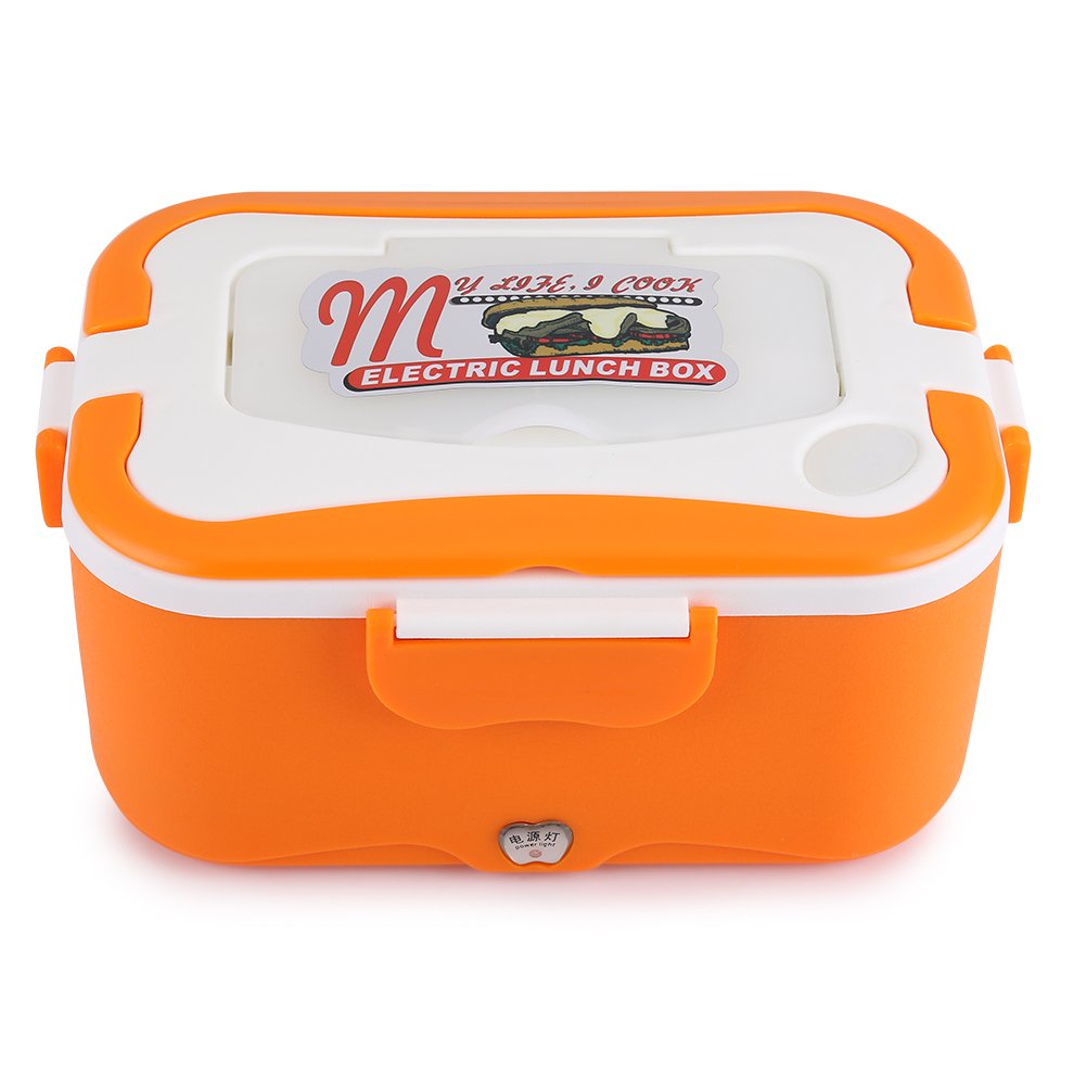 12V/24V Electric Heating Lunch Box 1.5L - Portable Car Food Warmer for Office, Travel & Home Use | Orange 12V Car Lunch Heater | Perfect for Commuting, Road Trips & Workplace Meals