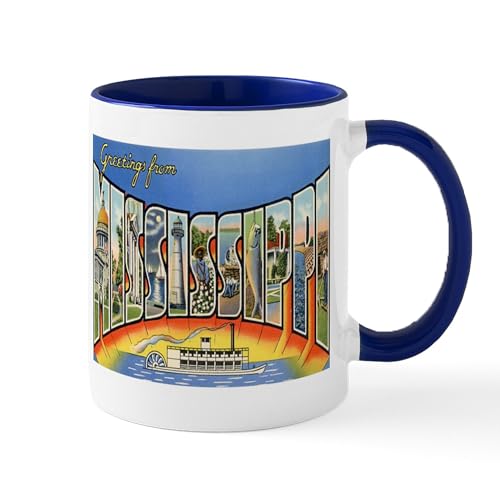 White/Navy Inside - Mississippi MS Mug
