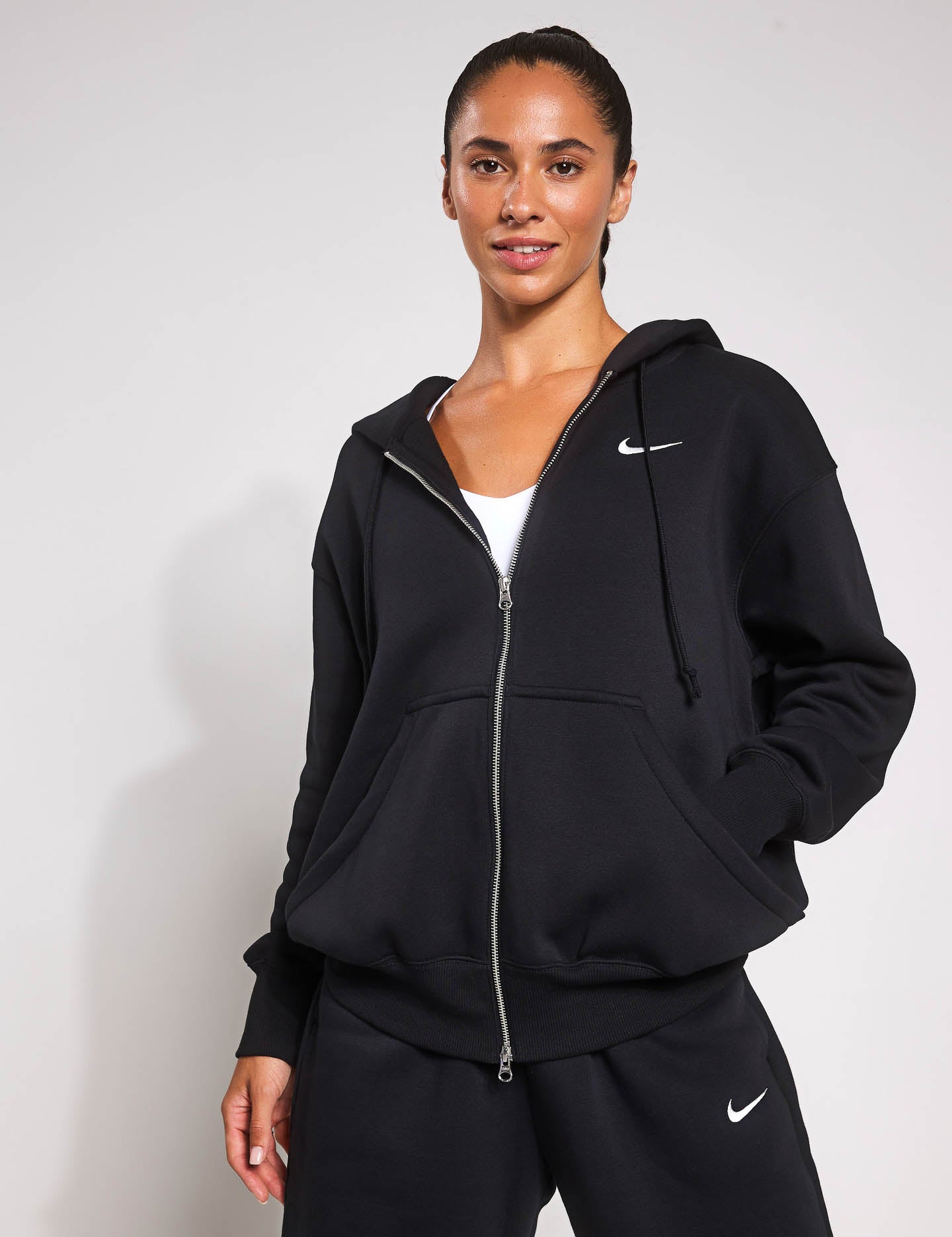 Phoenix Fleece Oversized Hoodie for Women & Men - Soft & Comfortable Sportswear in Black/Sail - Perfect for Gym, Running, and Casual Wear