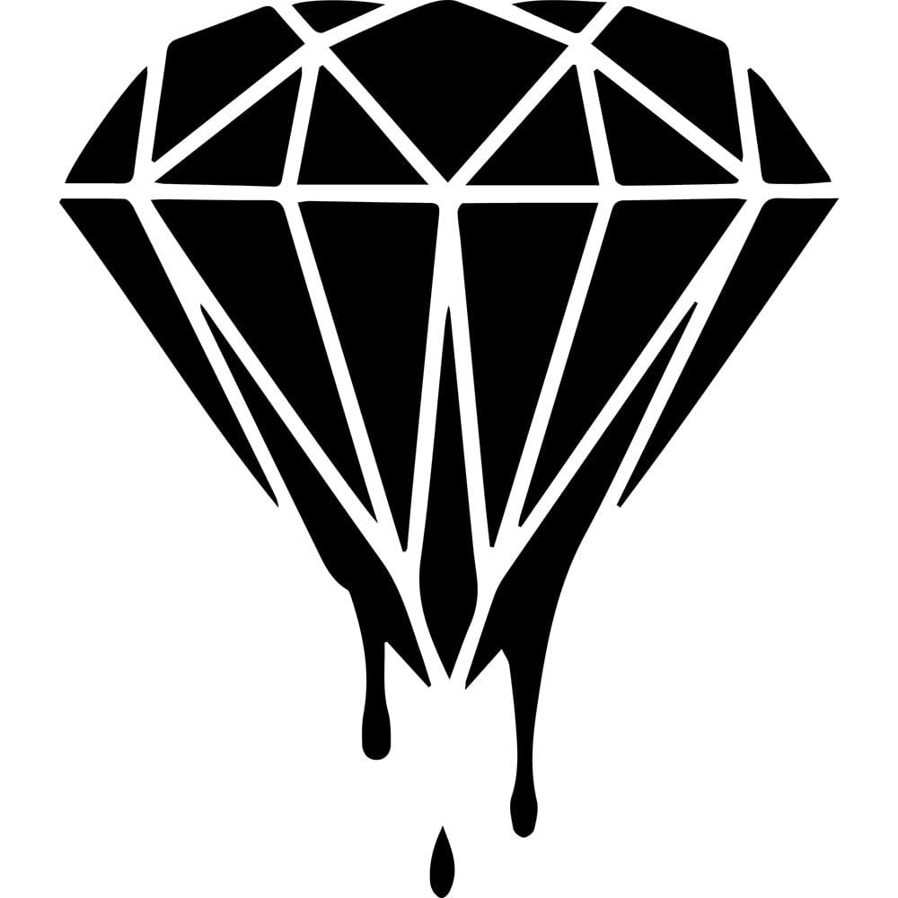 Dripping Diamond Silhouette Vinyl Decals (Black, Set of 2) - Waterproof Stickers for Laptop, Phone, Helmet, Car, Mug & Home Decor | Perfect for DIY Projects, Gifts & Personalizing Accessories