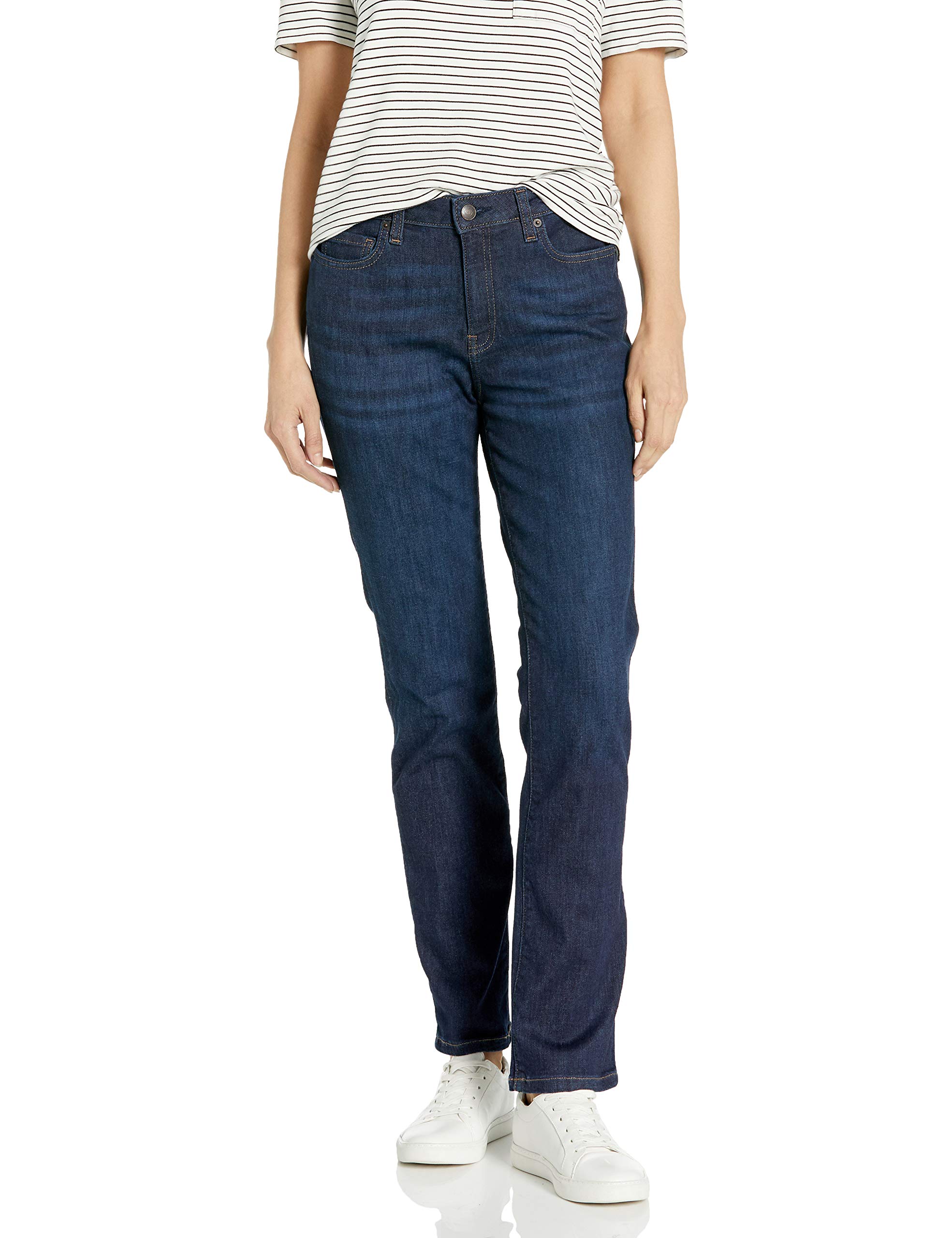 Amazon Essentials Women's Slim Straight Fit Stretch Denim Jeans - Comfortable & Flattering for Work, Casual & Everyday Wear