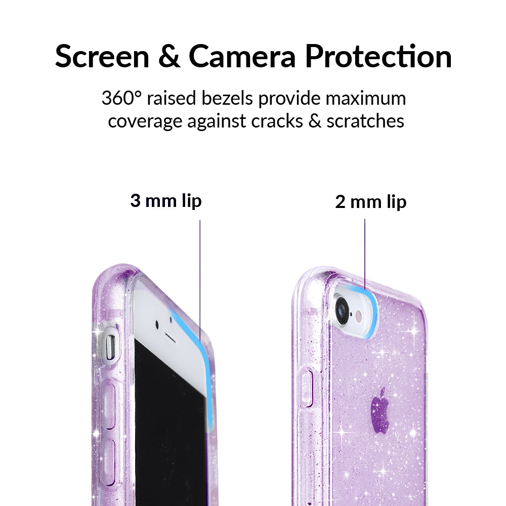 Lilac Stardust Glitter iPhone Case - Protective & Stylish Phone Cover for iPhone 13/14/15 - Perfect for Parties, Festivals & Everyday Use