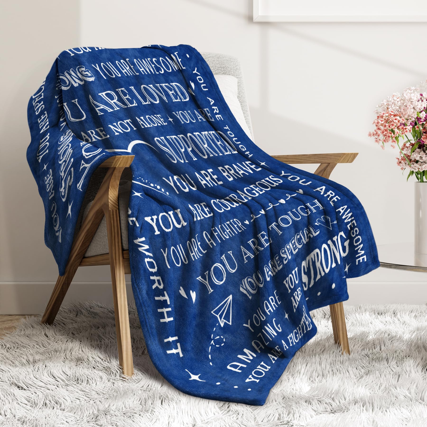 Soft & Cozy SteadStyle Blanket - Best Get Well Gift for Women & Men, 60'' x 50'' Inspirational Blanket for Recovery After Surgery, Perfect Thinking of You Present for Mom, Friend, Sister or Coworker - Ideal for Comfort at Home, Hospital Stay or Relaxing on the Couch