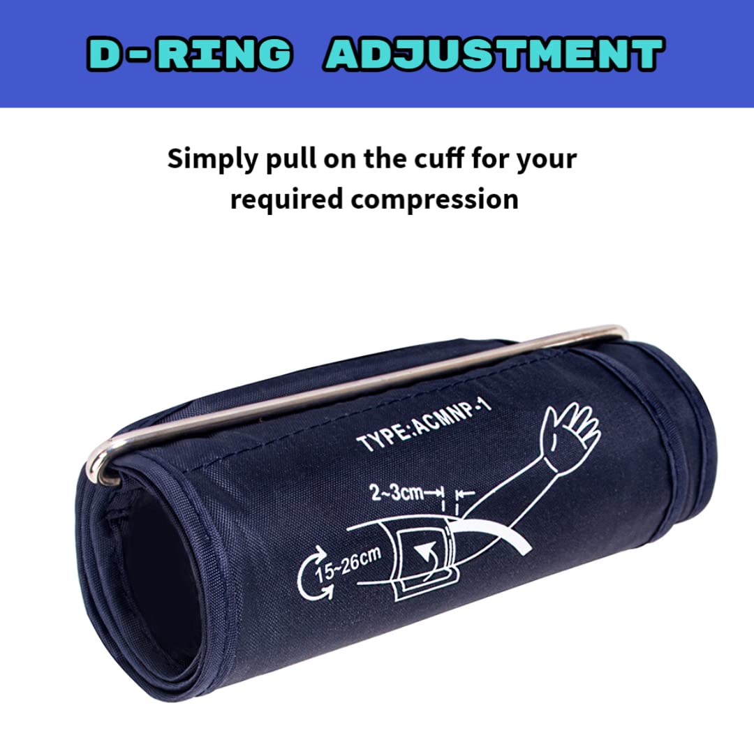Universal Replacement Blood Pressure Cuff (15-26cm) for Upper Arm Digital BP Monitor - Small Size with 5mm Replaceable Connector | Ideal for Home Health Monitoring & Doctor's Office Use