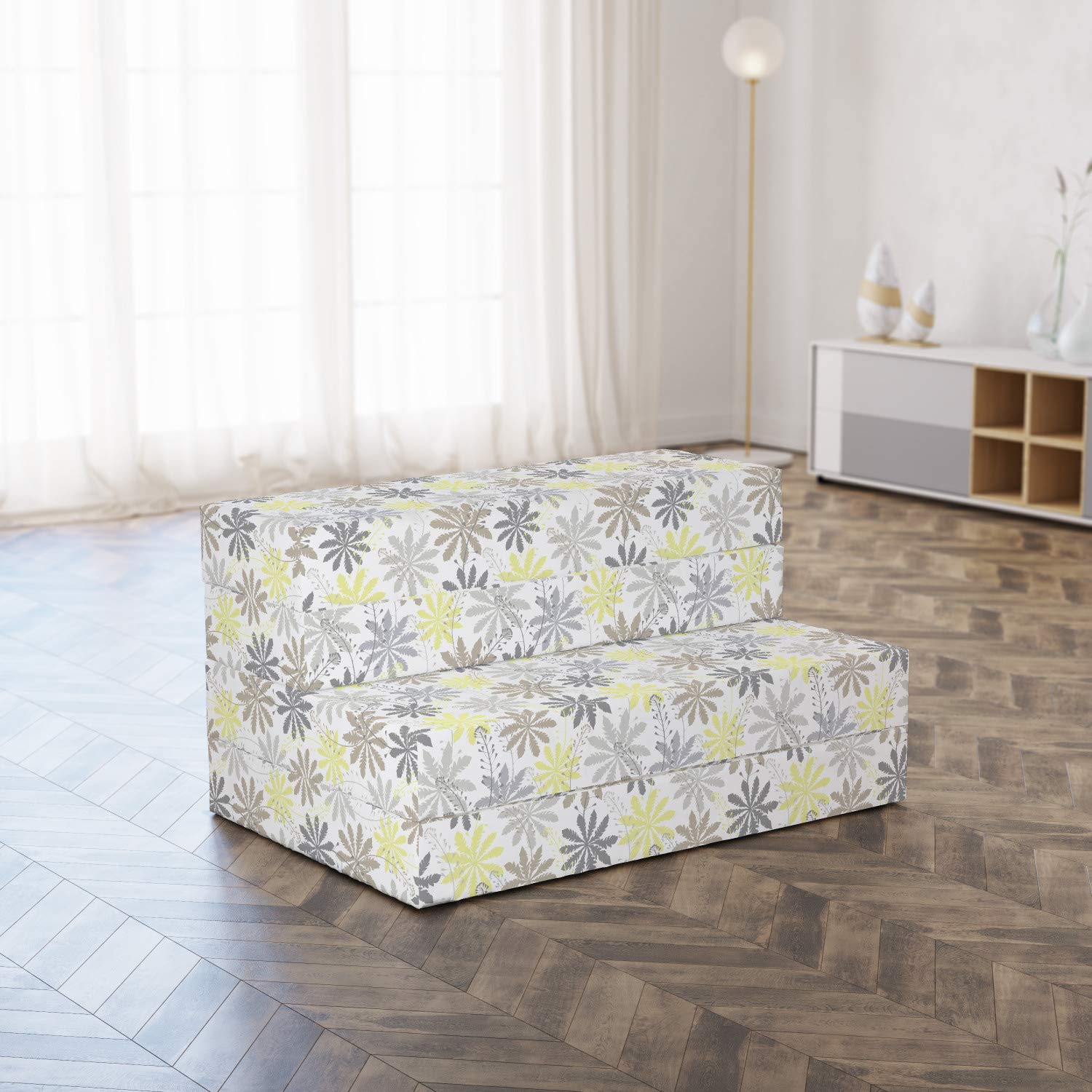 Ambesonne Floral Foldable Mattress - Shepherd's Purse Pattern, 74.8