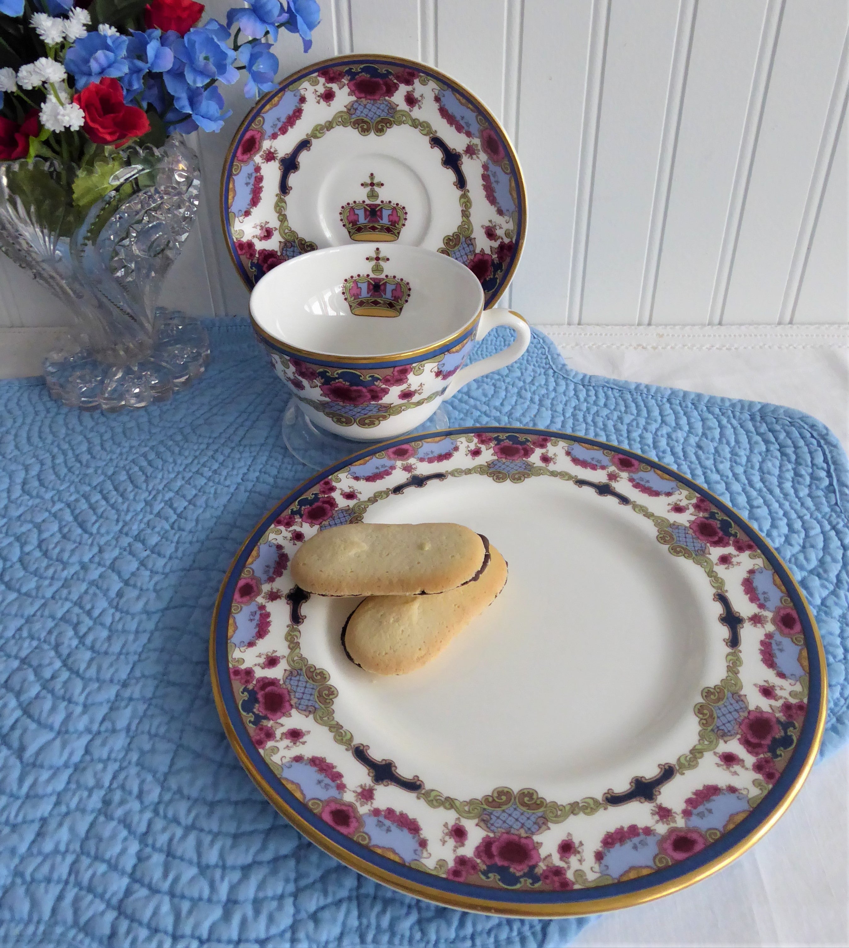 Vintage Fairmont Empress Teacup Trio Set - Royal Doulton Bone China (1970s) - British Royalty Collection - Perfect for Afternoon Tea, Bridal Showers & Victorian-Themed Parties