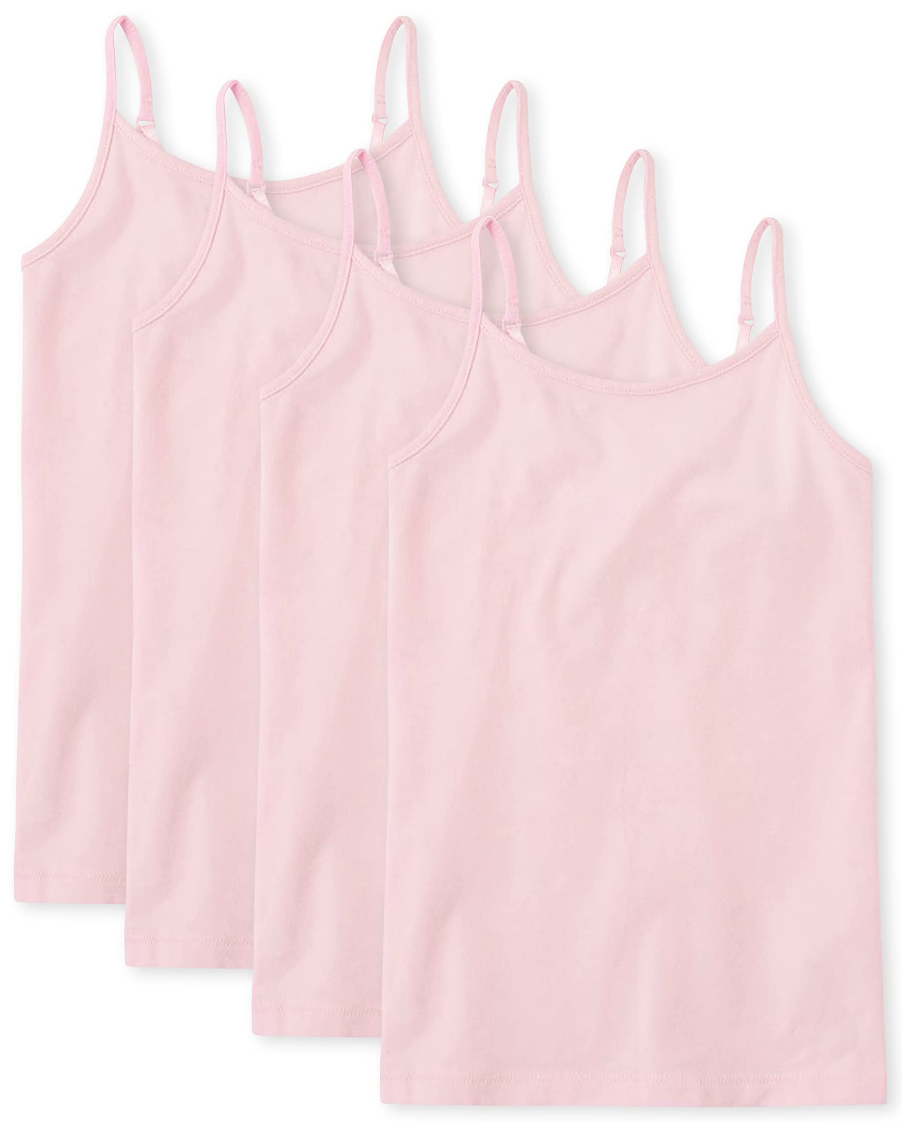The Children's Place Girls' Basic Camisoles 4-Pack - Soft Cotton Tank Tops for Toddler & Kids - Perfect for Layering, School, Playtime & Everyday Wear