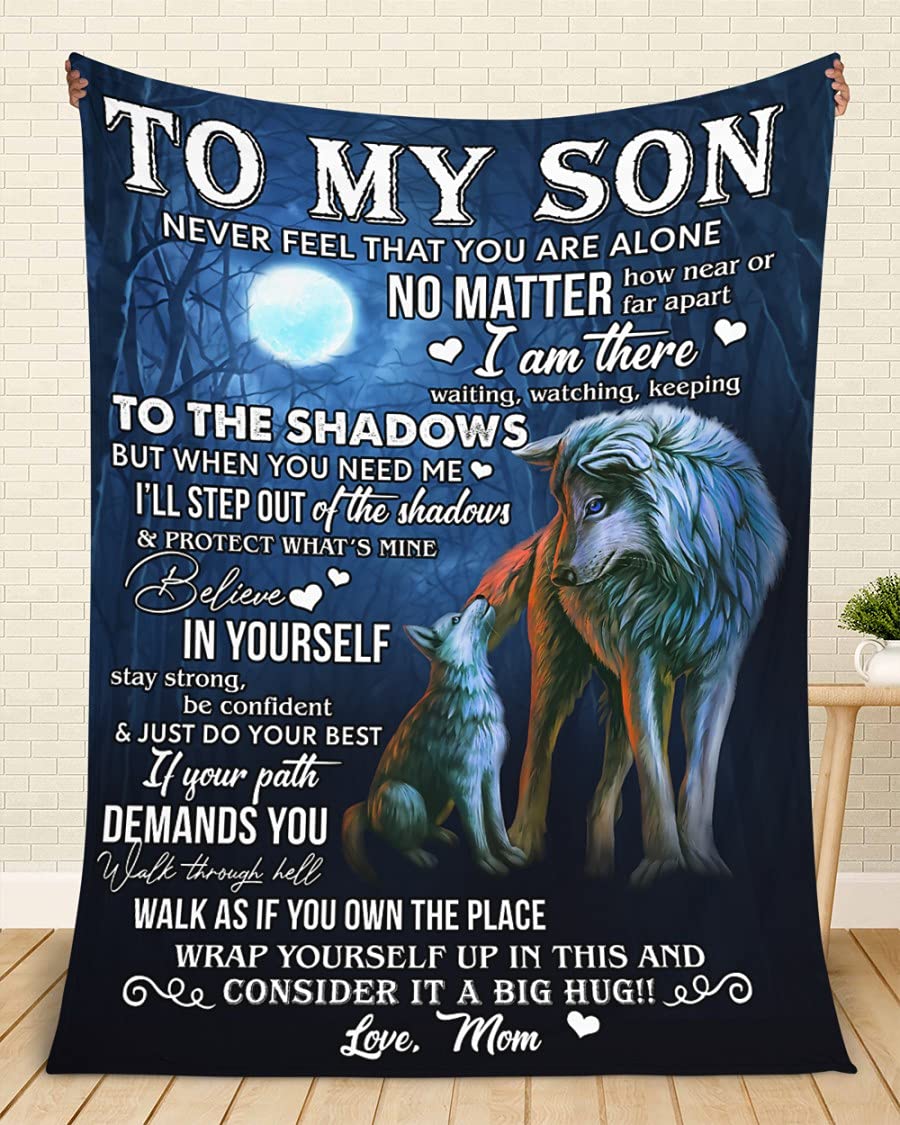 Personalized Blanket for Mom & Son - Custom Fleece, Minky or Sherpa Blanket Gift - Warm & Cozy Throw for Cuddling, Movie Nights & Family Bonding