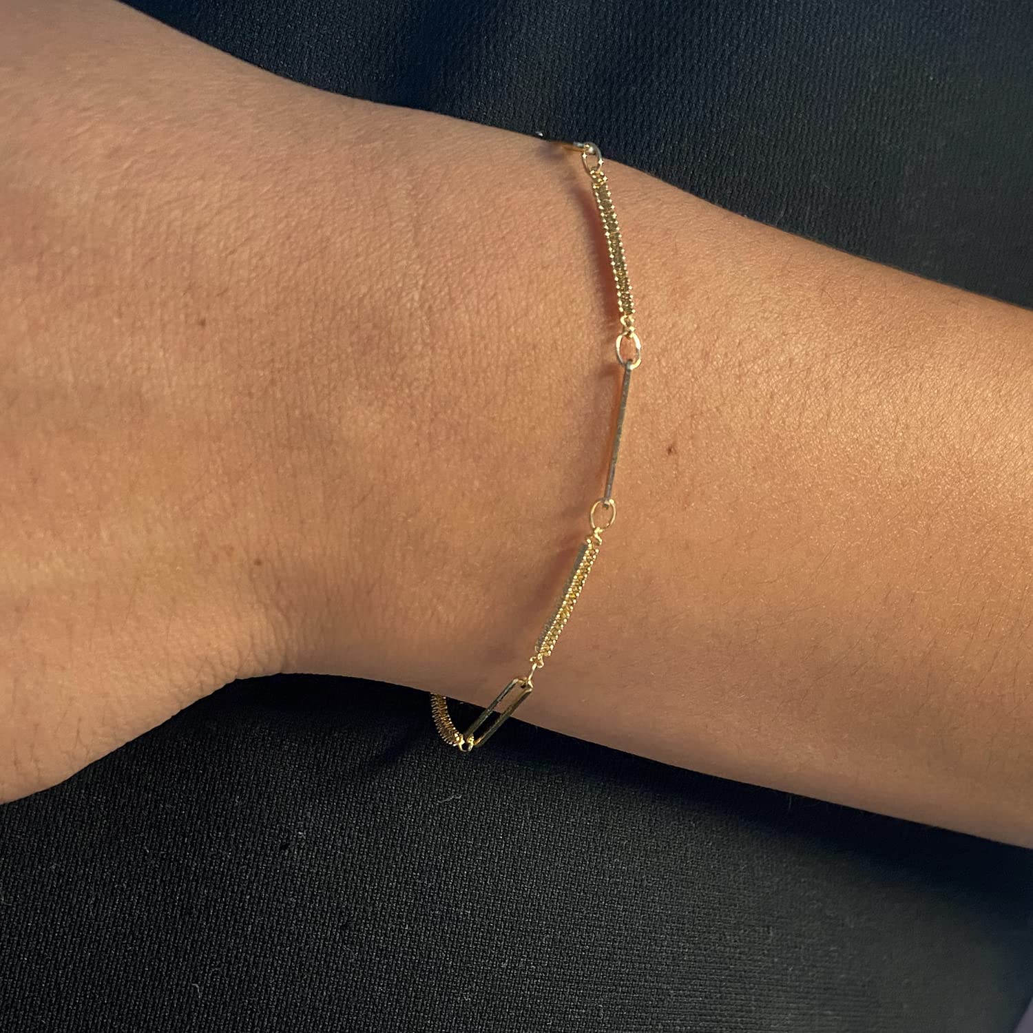 Women's Dainty Gold Chain Bracelet - Simple Layered Beaded Turquoise Bracelet with Crystal, Heart, Karma & Pearl Charms | Elegant Everyday Jewelry for Work, Date Night & Special Occasions