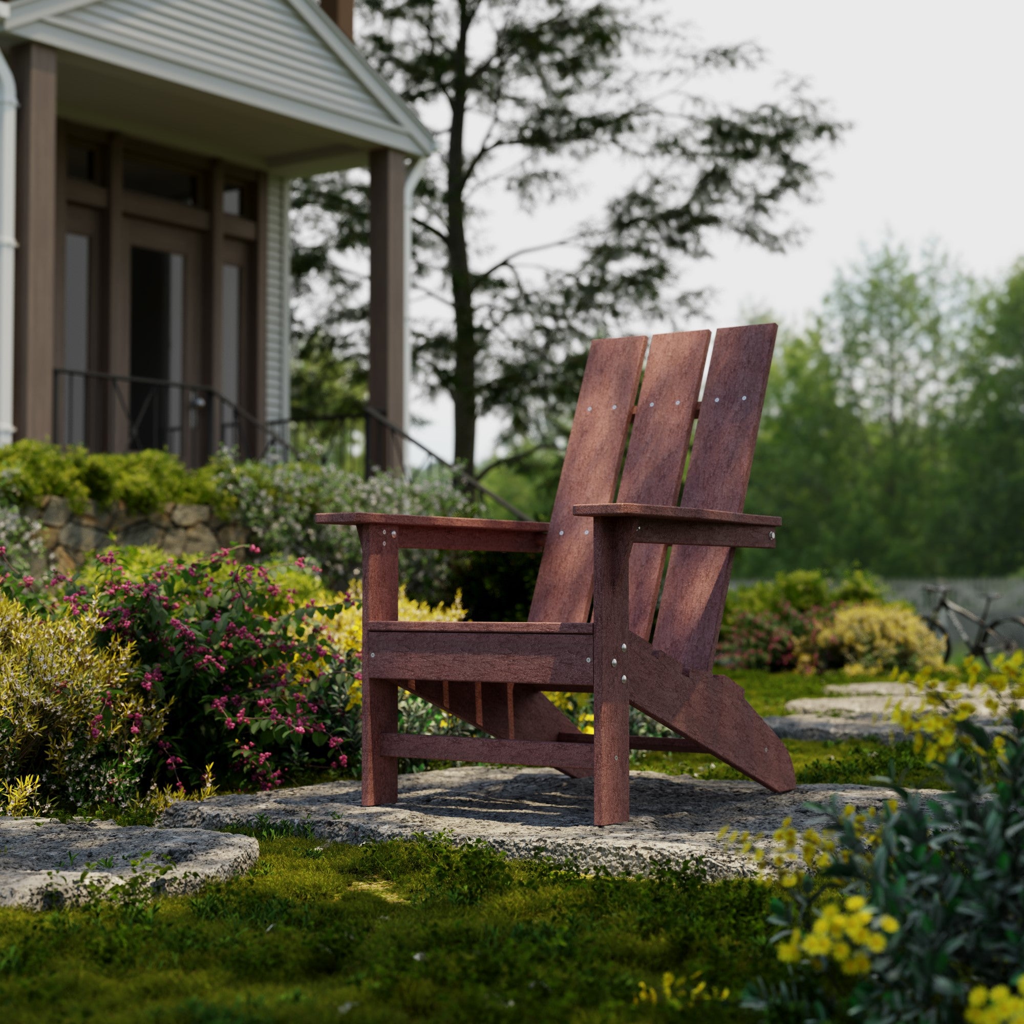 Freedom Modern Adirondack Chair - Weather-Resistant Outdoor Lounge Chair for Patio, Garden & Poolside Relaxation | Comfortable & Durable Polywood Furniture
