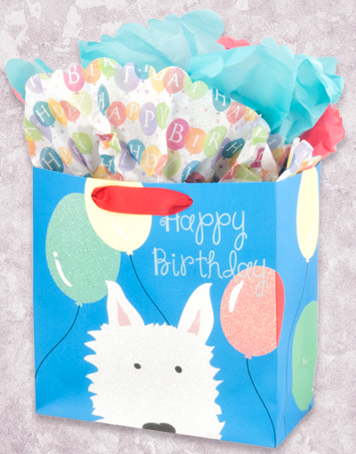 Westie Dog Themed Medium Square Gift Bags - Perfect for Dog Lovers, Birthday Parties & Special Occasions