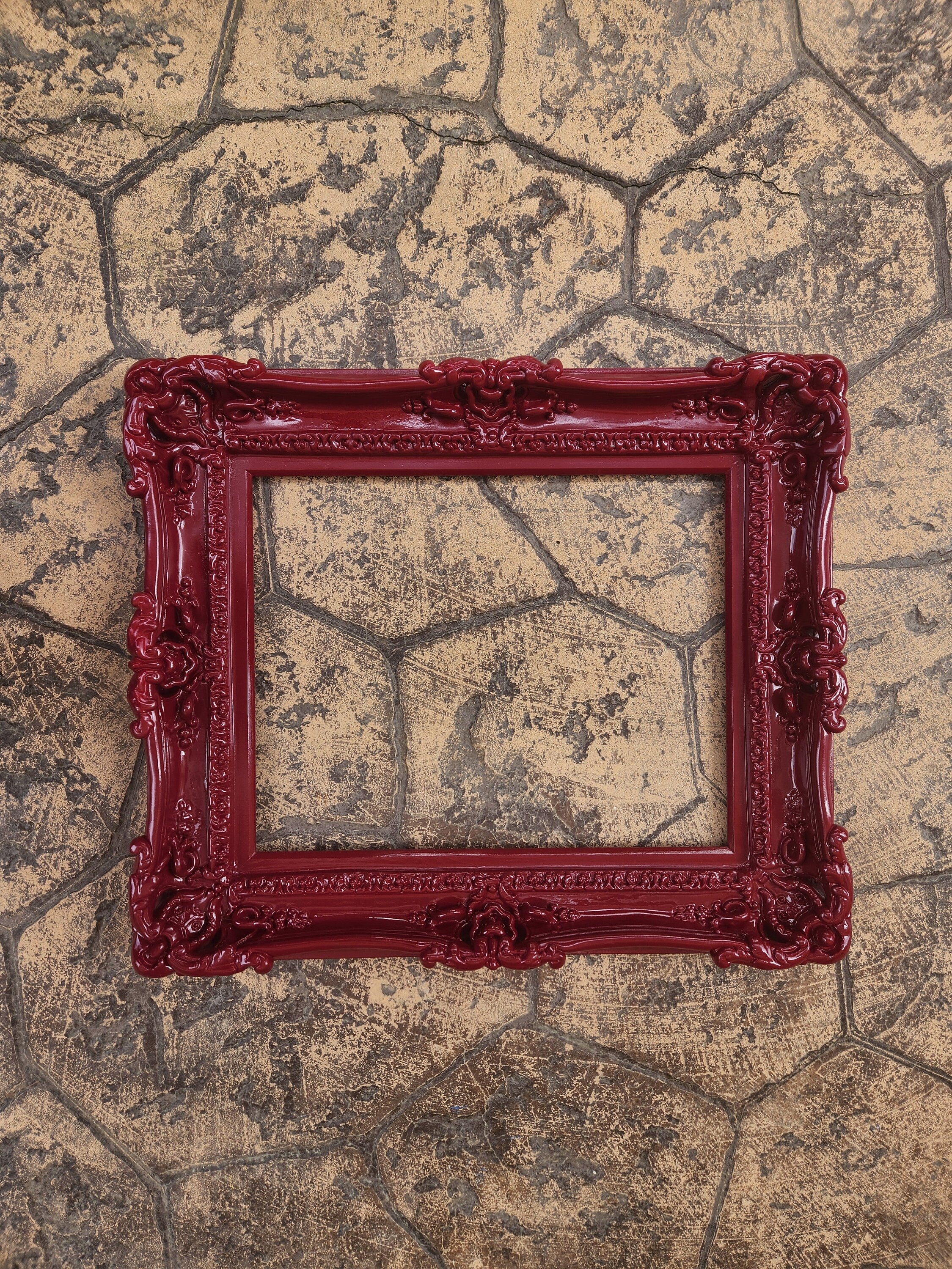 16x20 Burgundy Elegant Baroque Ornate Picture Frame - Traditional Art Fancy Wall Photo Frame for Home Decor, Living Room, Bedroom & Office Display