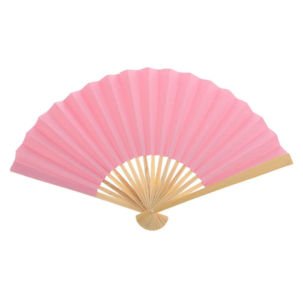 Elegant DIY Pink Bamboo Hand Fan for Painting & Crafts - Summer Cooling Gift