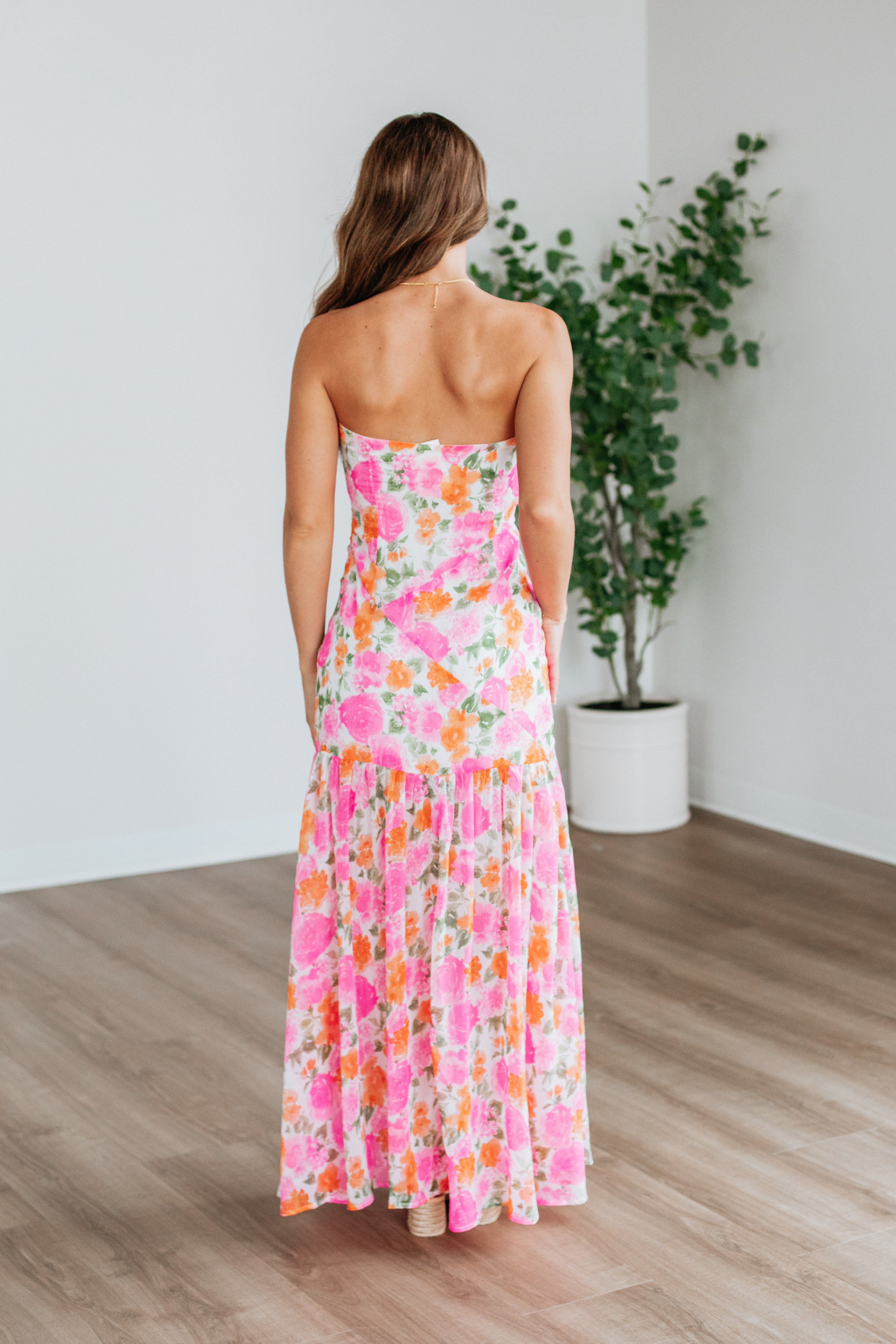 Audrey Floral Print Summer Dress for Women - Elegant Midi Dress for Wedding, Party & Vacation