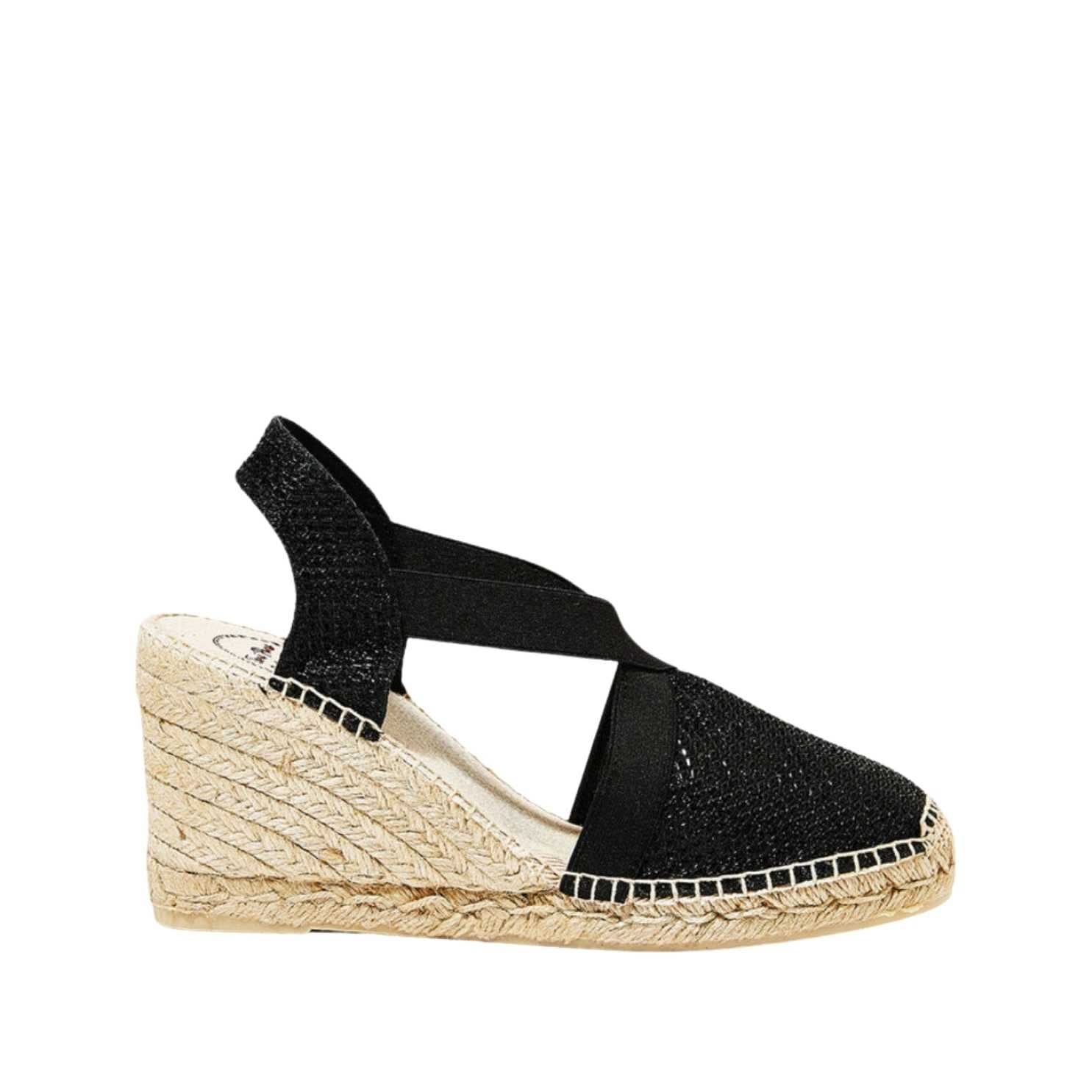Women's Metallic High Heel Wedge Espadrille Shoes - Comfortable Cotton Blend Platform Sandals for Party, Wedding & Summer Outfits