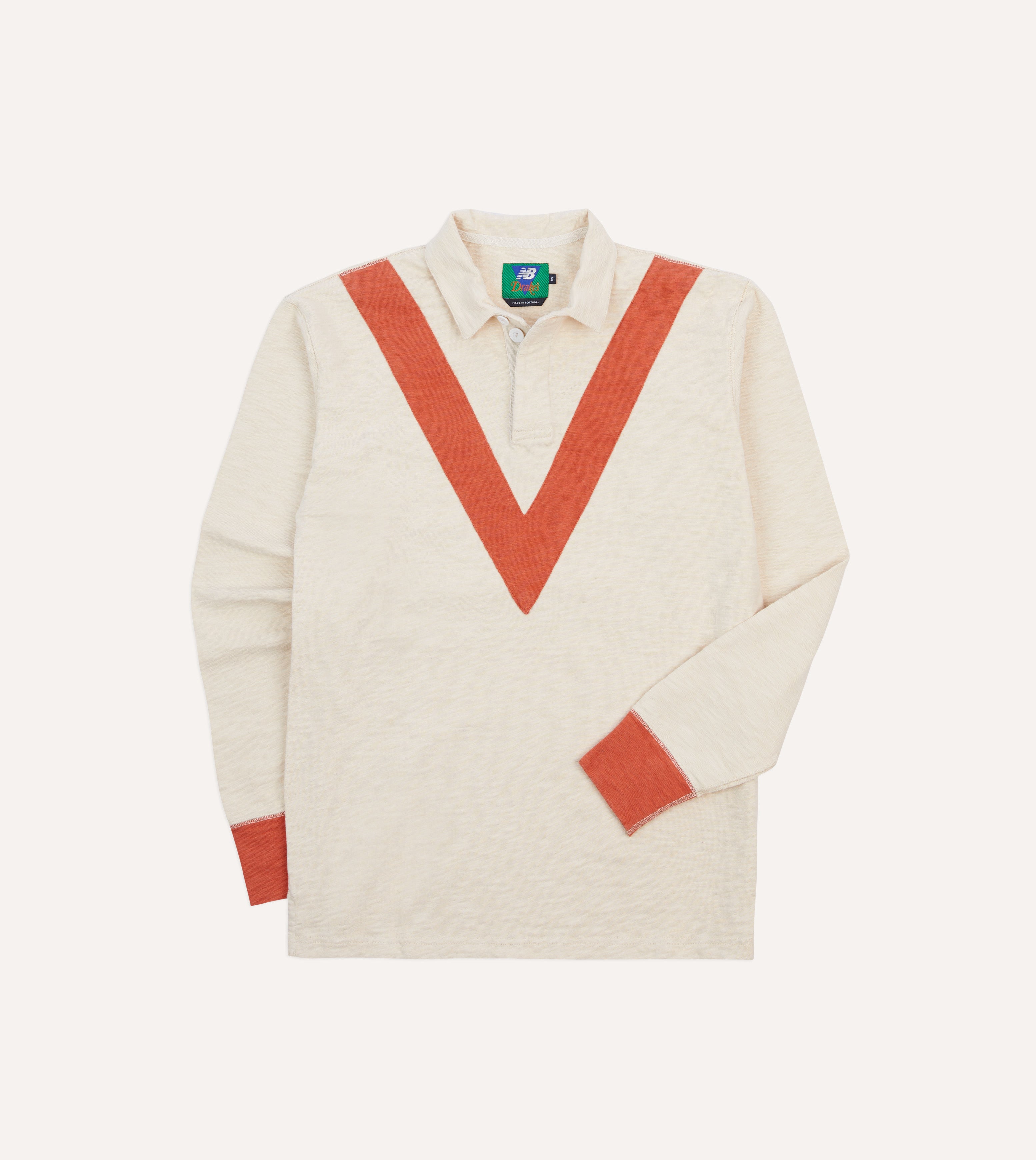 Drake's x New Balance '82 Flamé Rugby Shirt - Vintage-Inspired Men's Casual Button-Up for Streetwear & Everyday Style