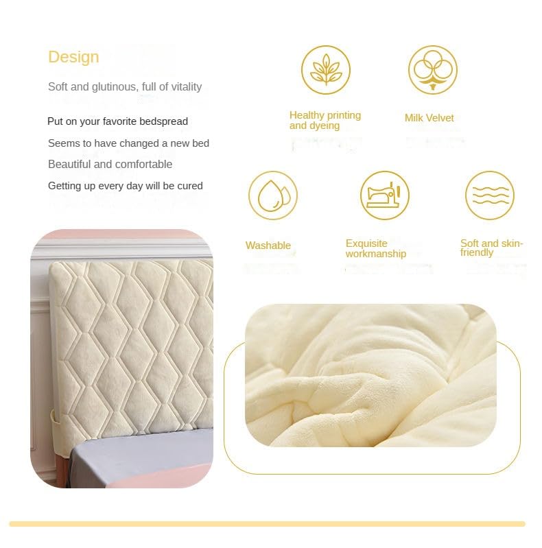 EFELIM Velvet Headboard Cover for Full Queen Cal King Size - Quilted Dustproof Protector Slipcover, Thick Padded Bed Headboard Cover, Blue, King 180cm (71
