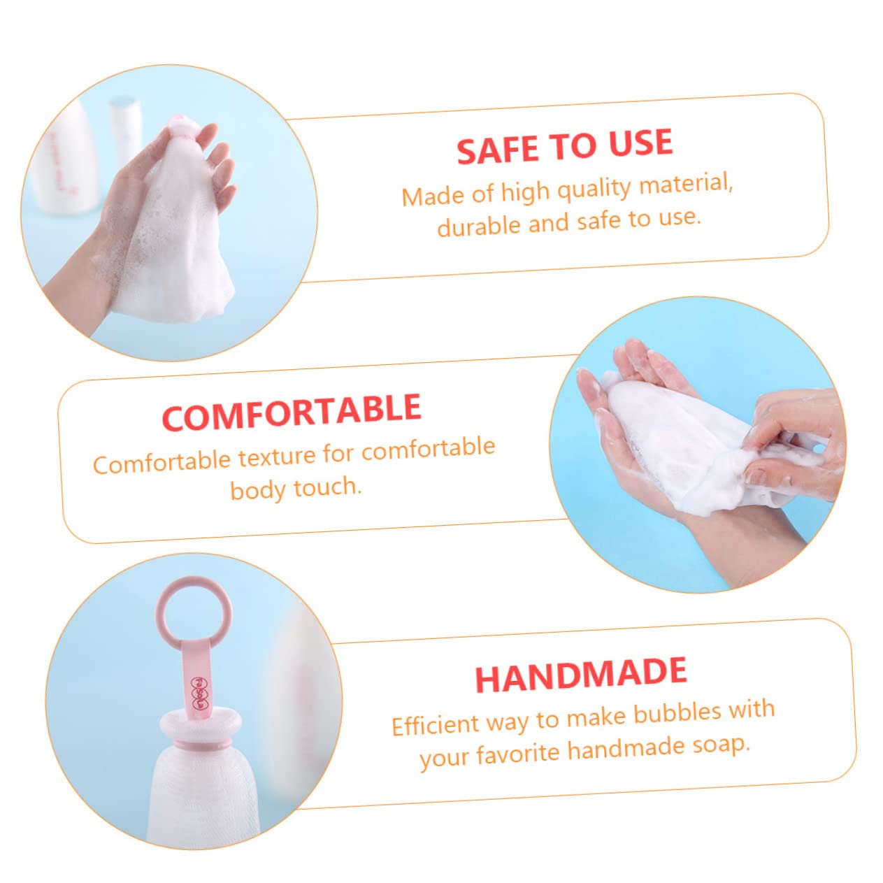 Minkissy Lightweight Portable Facial Bubble Maker - 2 Pack Foaming Nets for Soap Cleansing | Perfect for Travel, Spa & Daily Skincare Routine