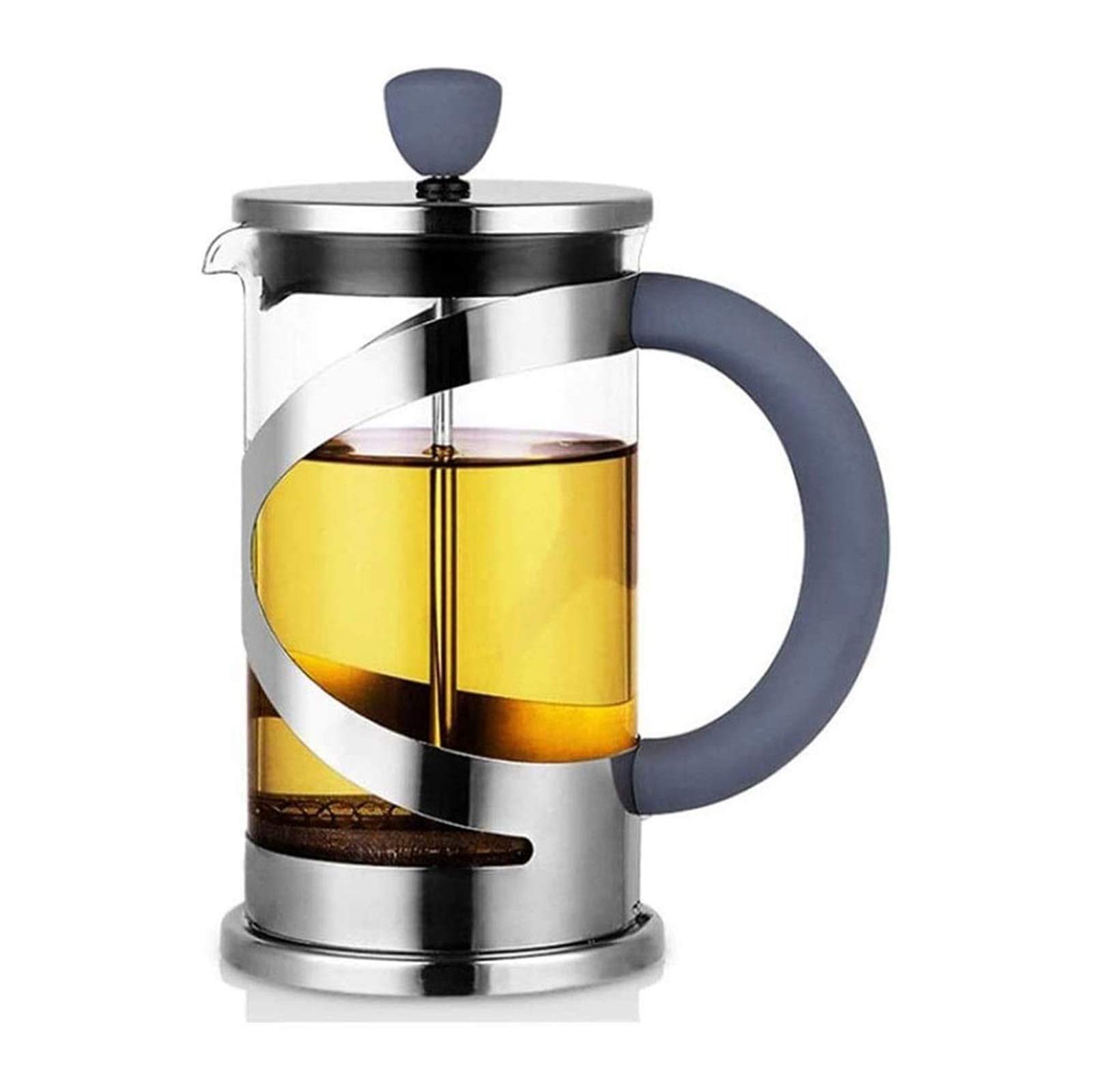 Premium French Press Coffee & Tea Maker - 34oz (1000ml) Stainless Steel & Borosilicate Glass - Heat Resistant for Home, Office & Camping Use