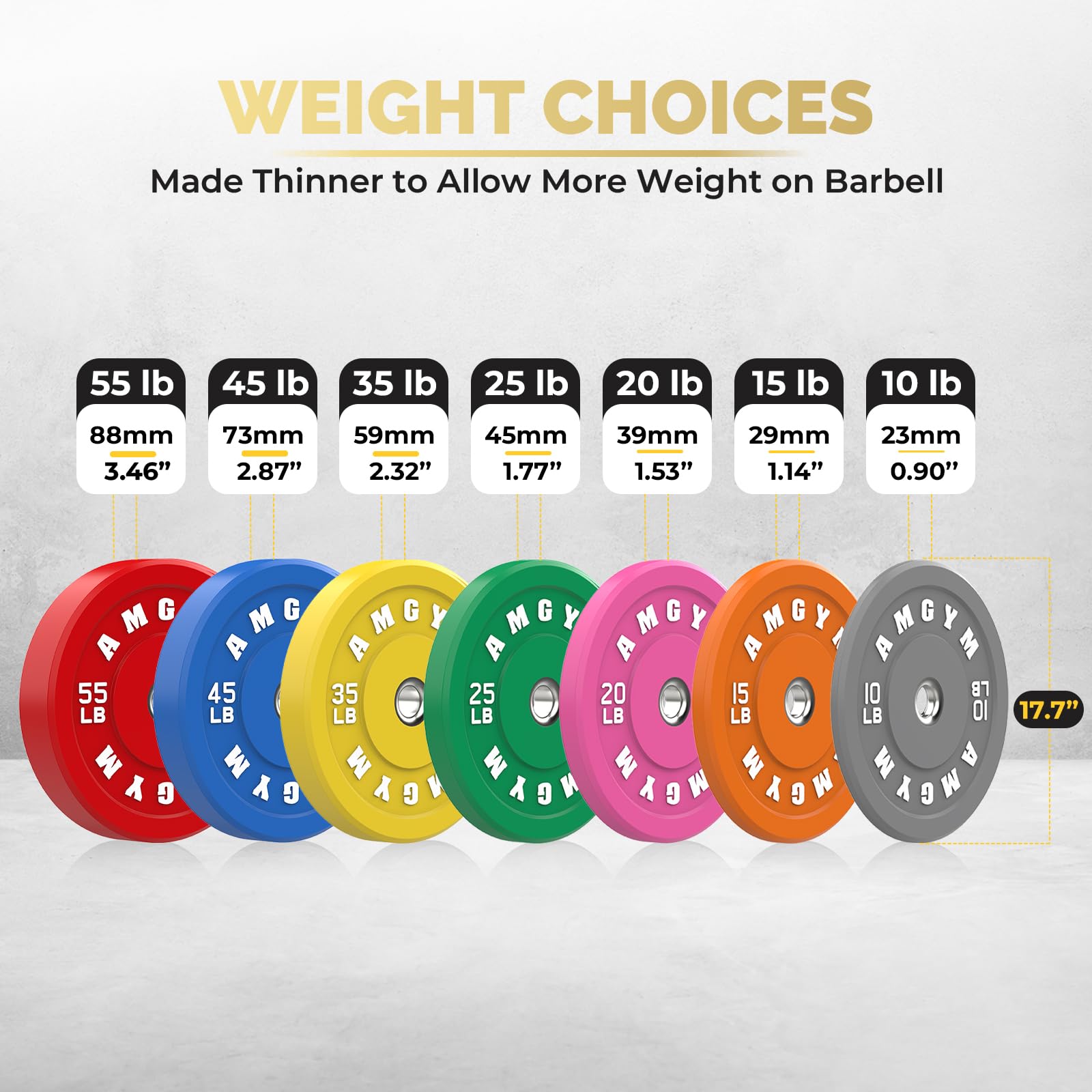 Olympic Rubber Bumper Plates Set - 2 Inch Steel Insert Weight Plates for CrossFit, Powerlifting & Strength Training - Durable Colored Bumper Weights for Home & Commercial Gym Use (Single/Pair Options)