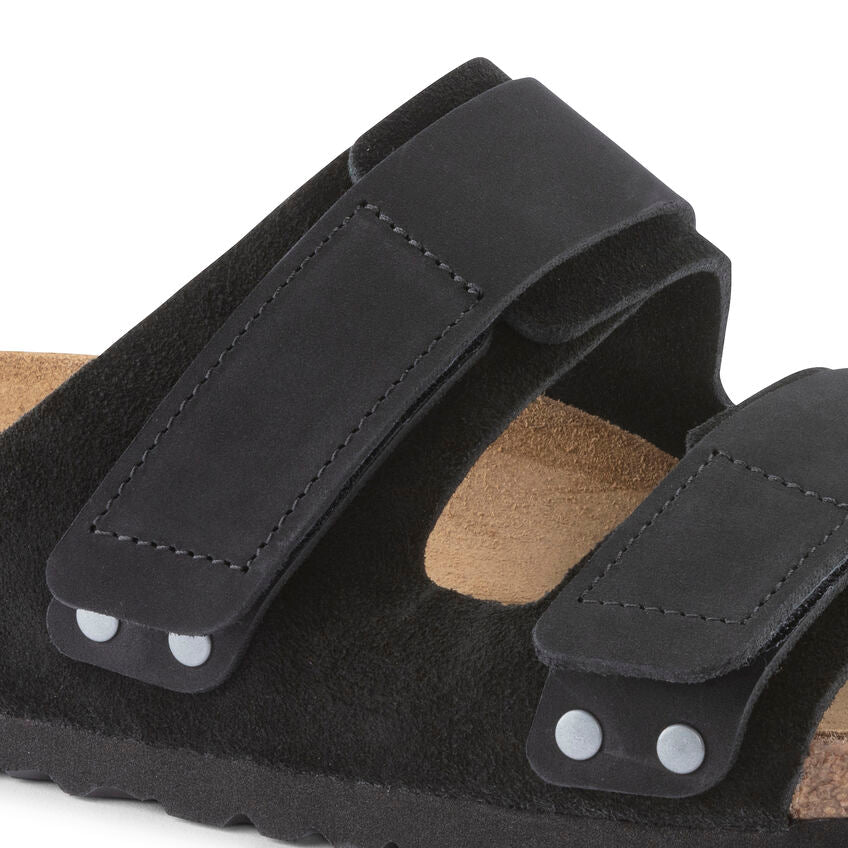 Birkenstock Women's Uji Nubuck Suede Leather Sandals in Black | Comfortable Casual Footwear for Walking, Travel & Everyday Wear