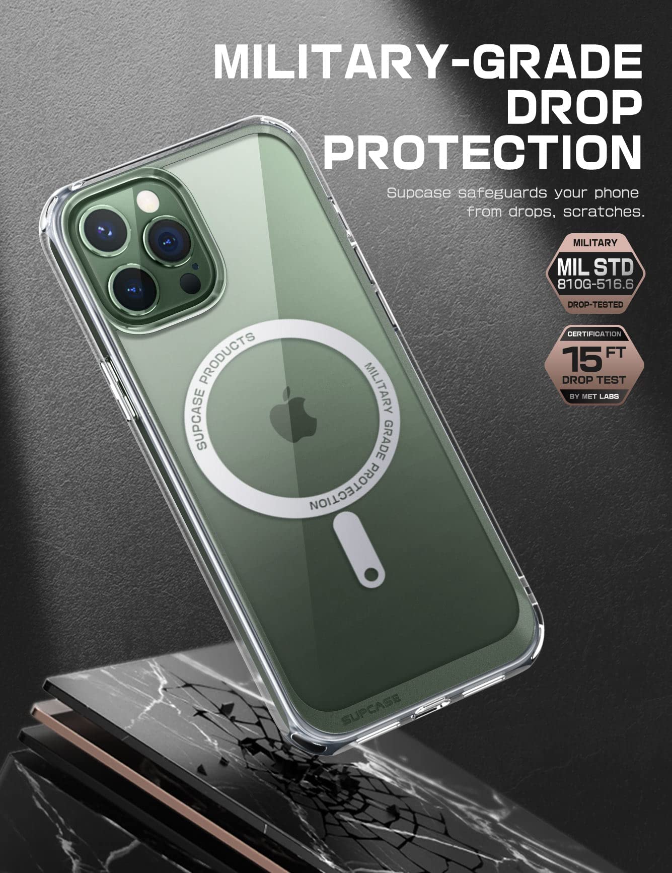 SUPCASE Unicorn Beetle Mag Magnetic Phone Case for iPhone 13 Pro - Military-Grade Shockproof Protection | Slim Clear Design | MagSafe Compatible | Perfect for Outdoor Activities, Work & Everyday Use