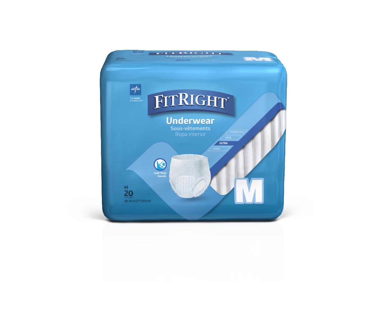 FitRight Ultra Adult Incontinence Underwear for Women & Men - Premium Absorbent Leak-Proof Underwear for Overnight Protection, Postpartum & Bladder Control - Comfortable Disposable Briefs for Active Lifestyle