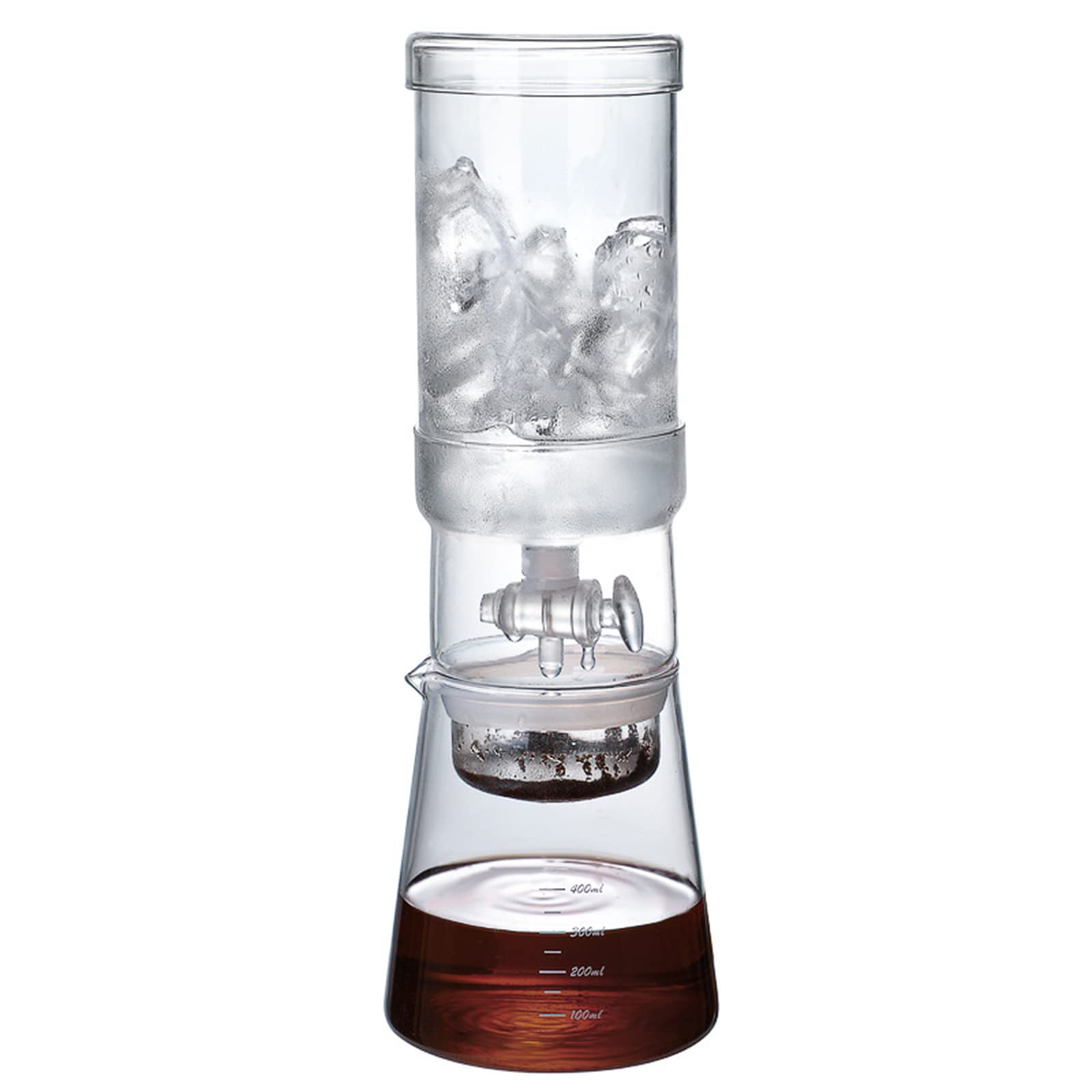 Portable Cold Brew Coffee Maker - 400ml Reusable Glass Filter for Home & Office