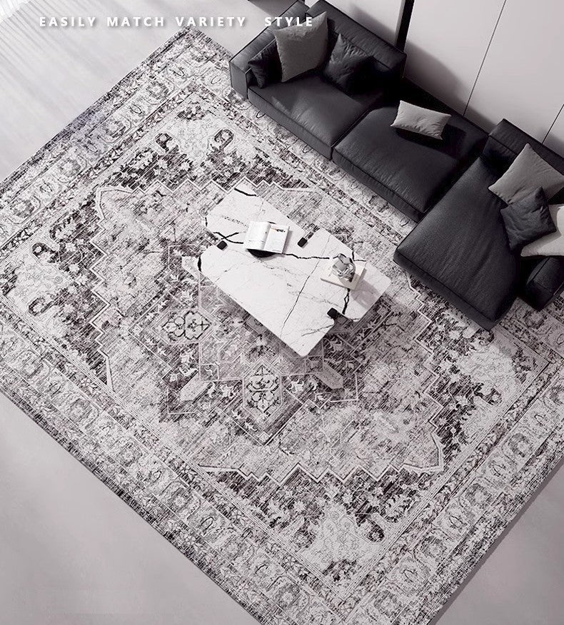 Handmade Gray Persian Rugs - Traditional Vintage Area Rug for Bedroom, Dining Room & Living Room - Extra Large Oversized Persian Carpet - Boho Home Decor, Floor Covering for Cozy Spaces