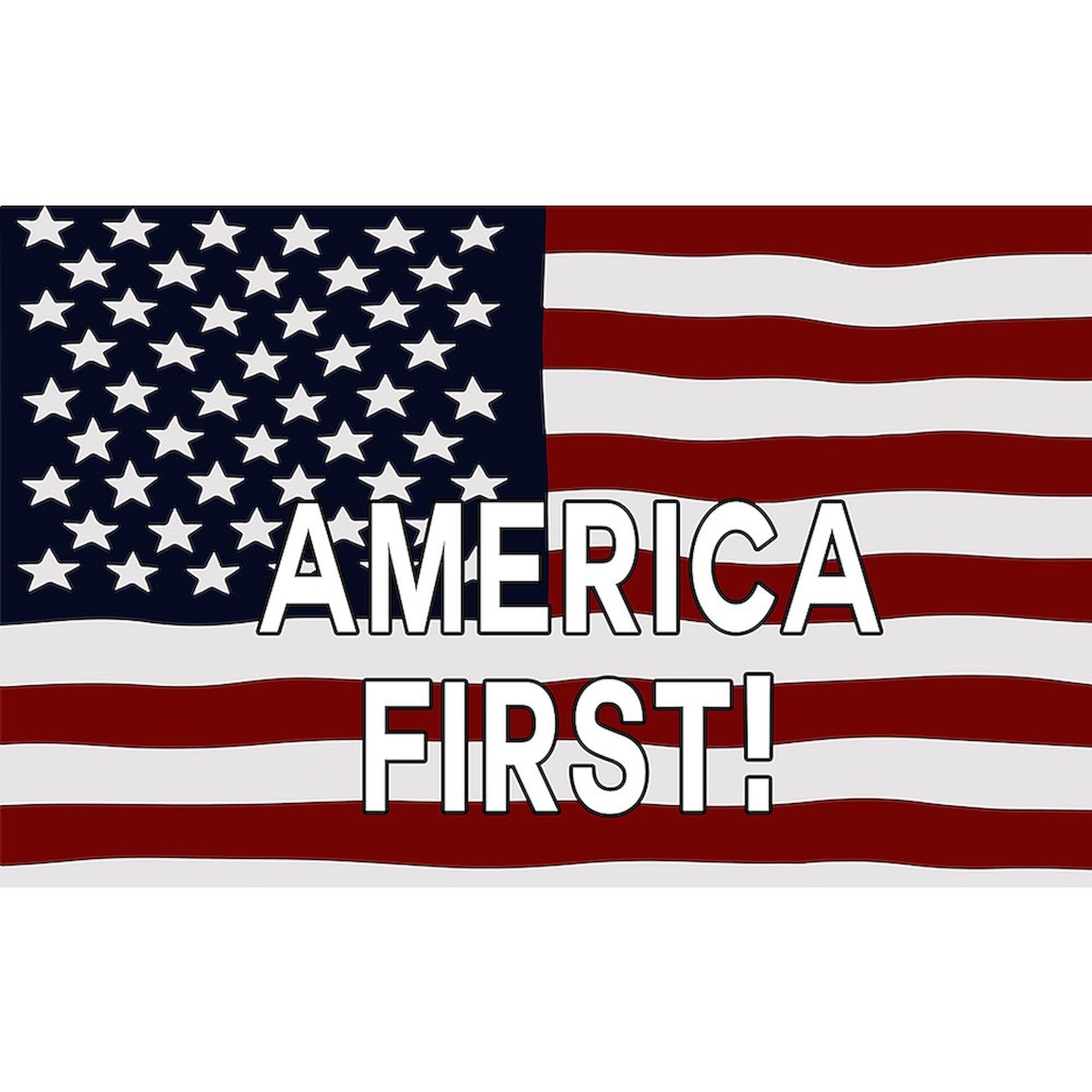 America First USA Flag Oval Car Bumper Sticker - Patriotic Decal for Cars, Trucks, Laptops & Windows | Show Your American Pride