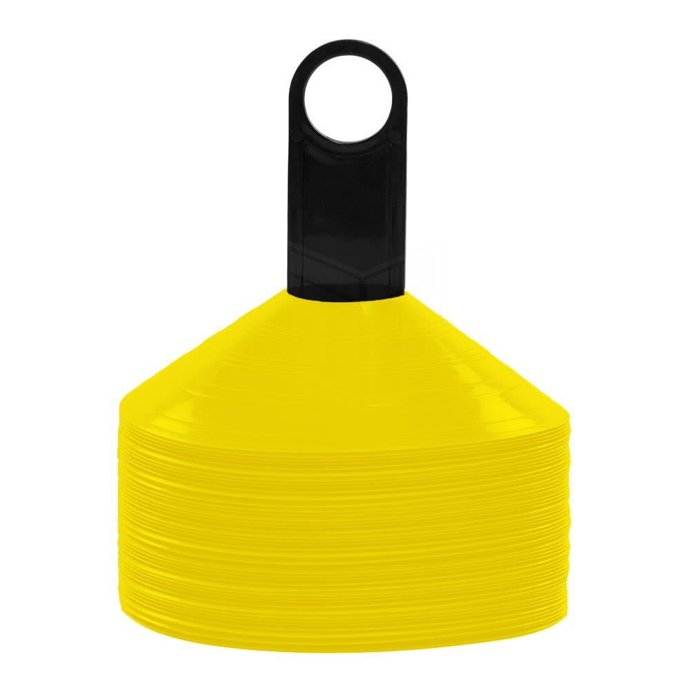 50 Pack Yellow Traffic Safety Cones - 2 Cone Set for Road Construction, Parking, and Sports Events